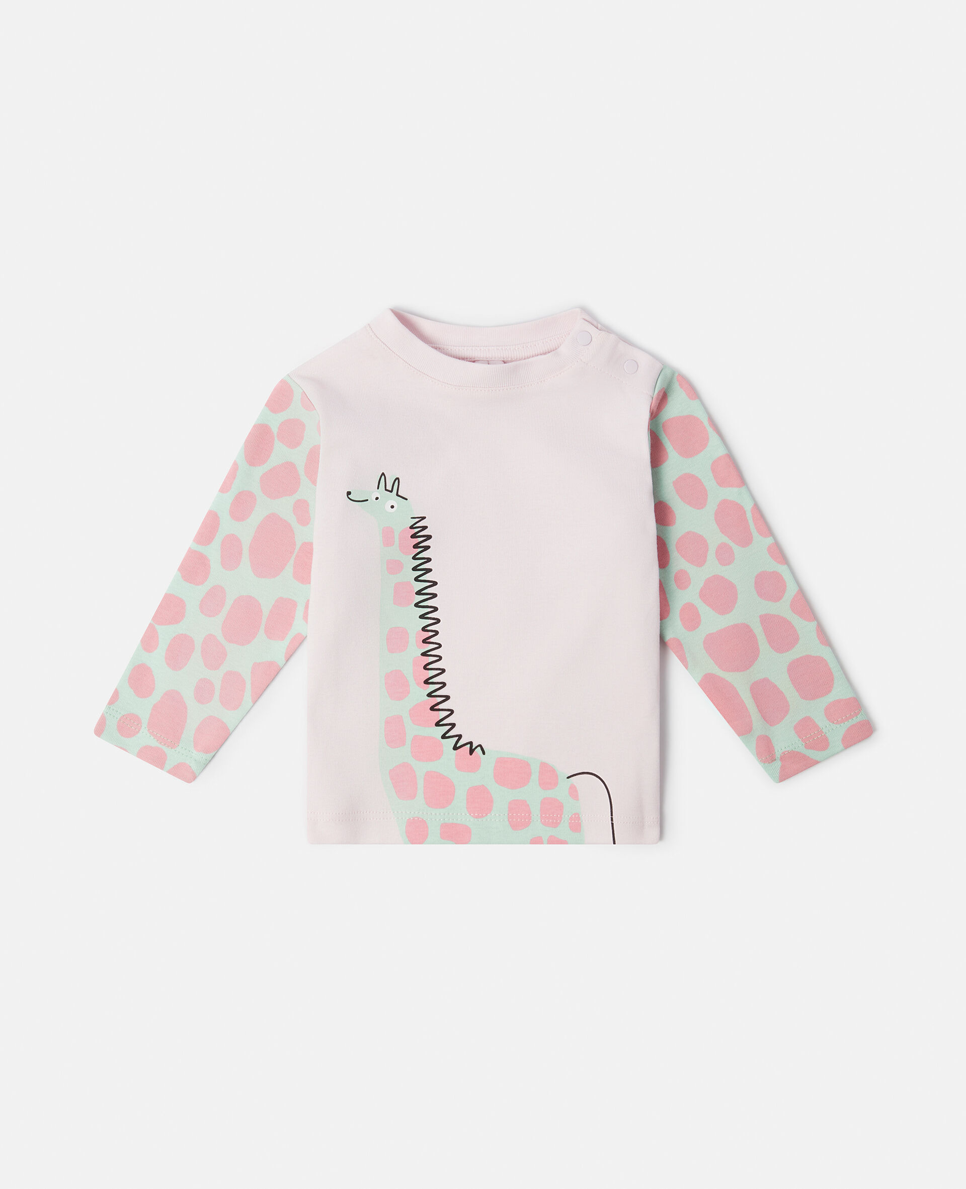 Giraffe Print Long Sleeve T-Shirt-Purple-large image number 0