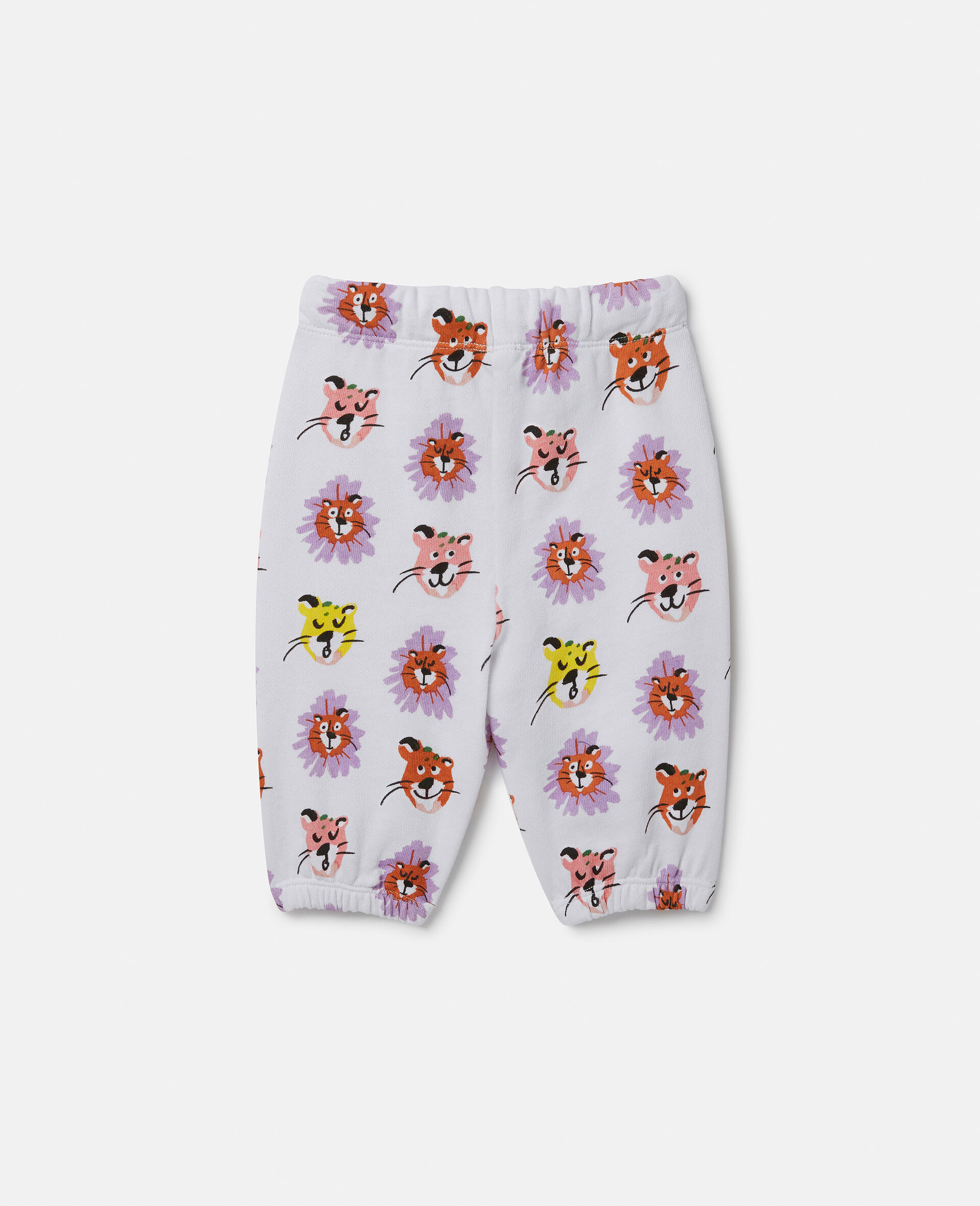 Cheetah Face Print Joggers-White-large image number 2