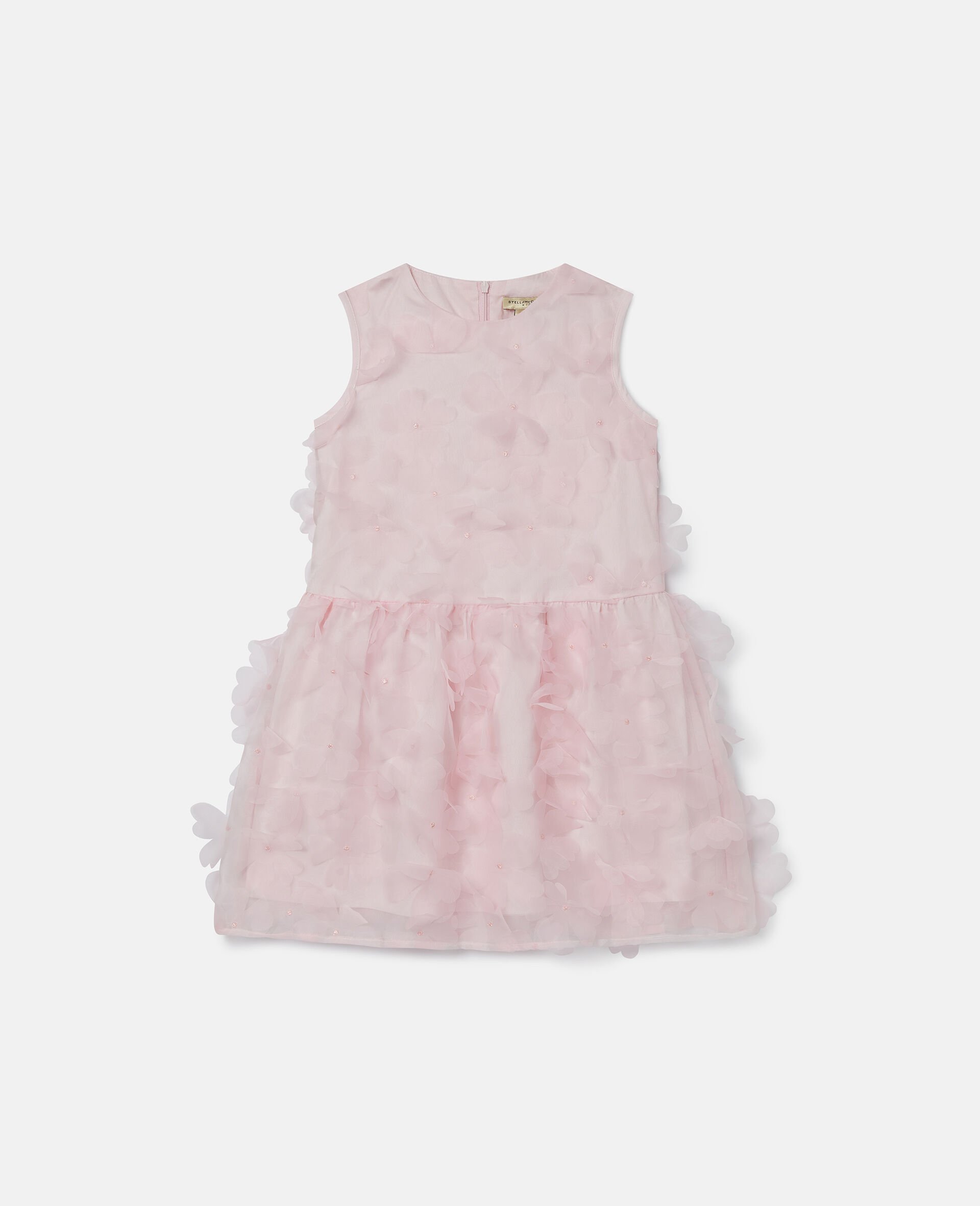 Flower Appliqué Sleeveless Dress-Pink-large image number 0