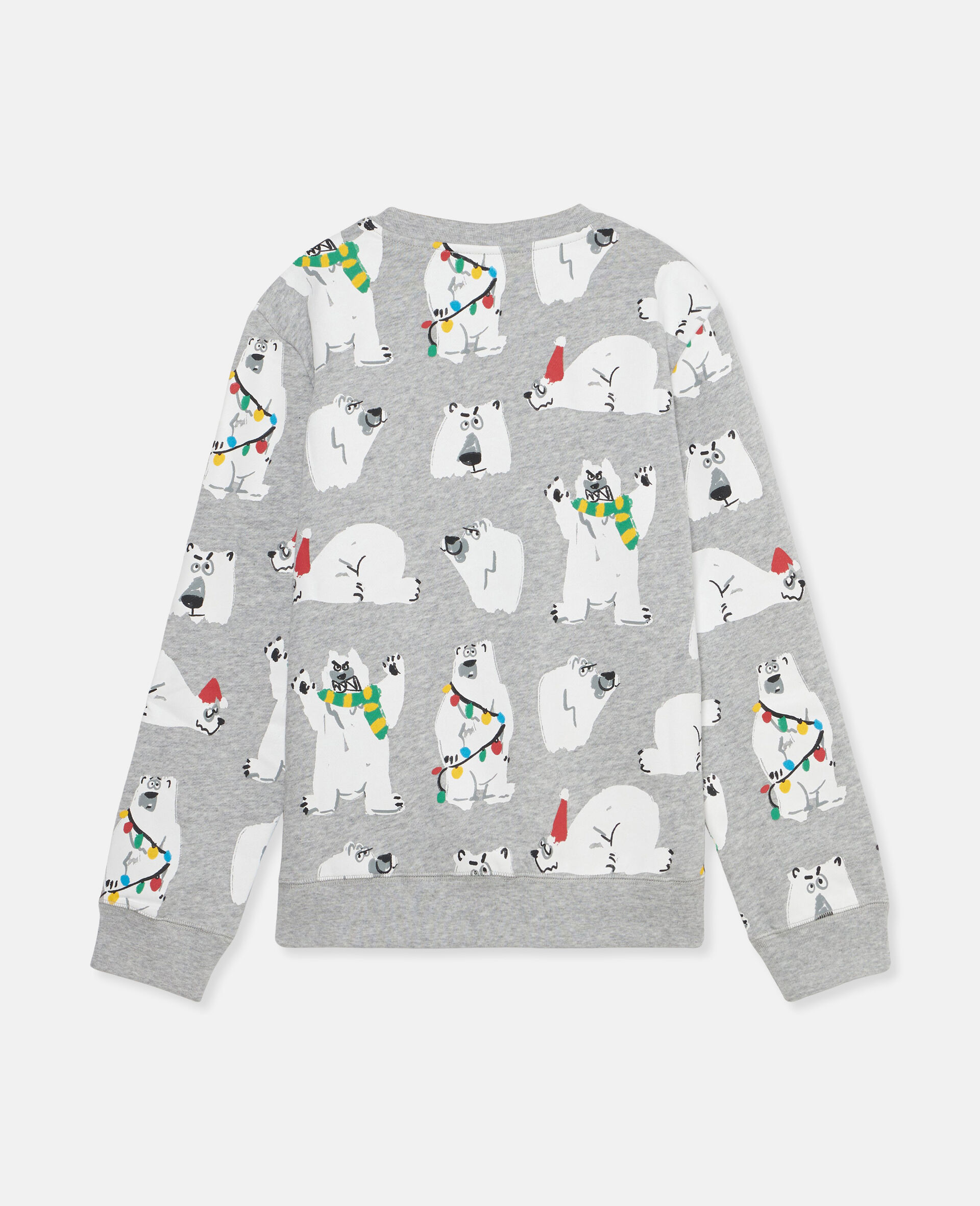 Polar Bear Print Sweatshirt-Grey-large image number 1