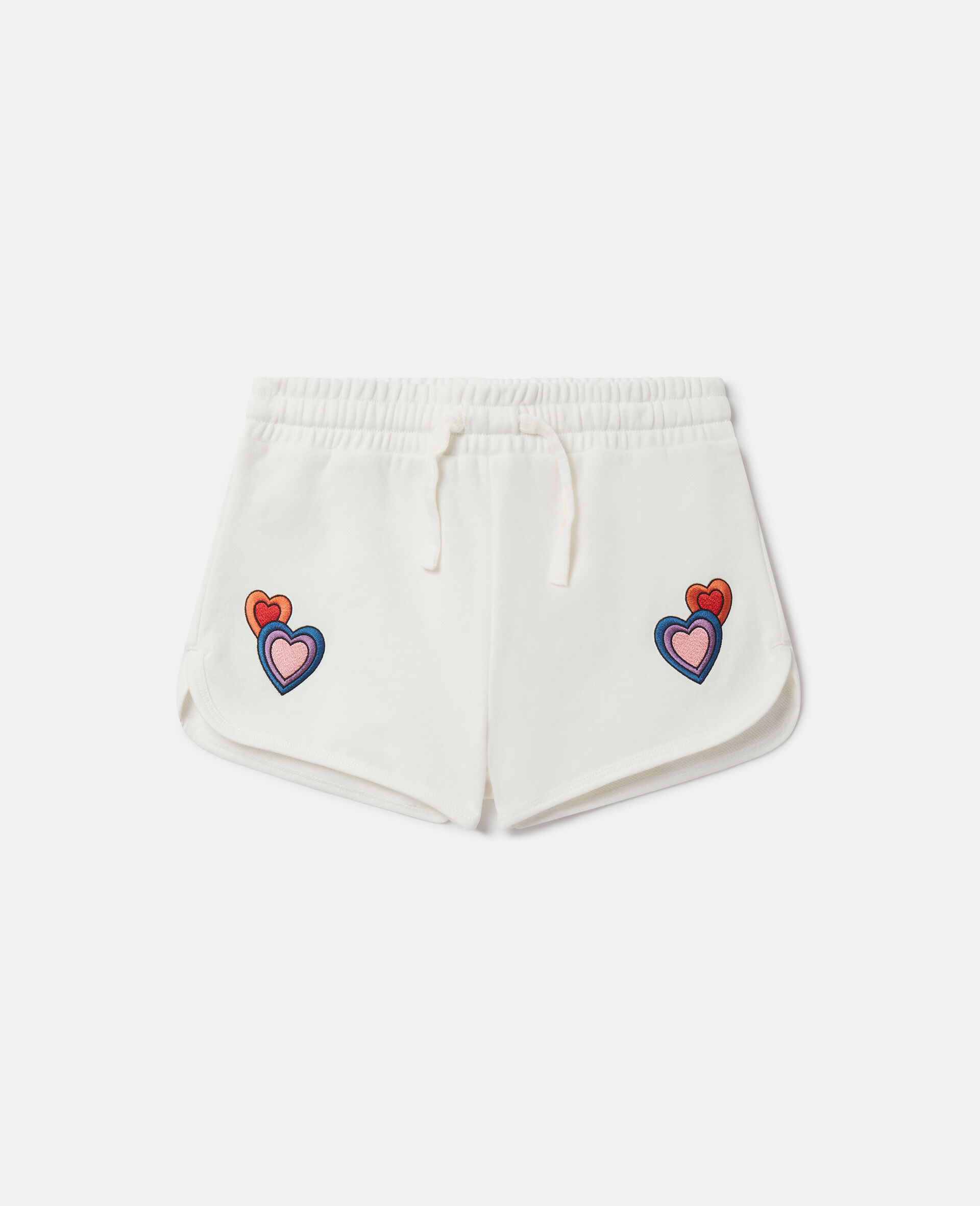 I Love You Embroidered Shorts-Multicoloured-model