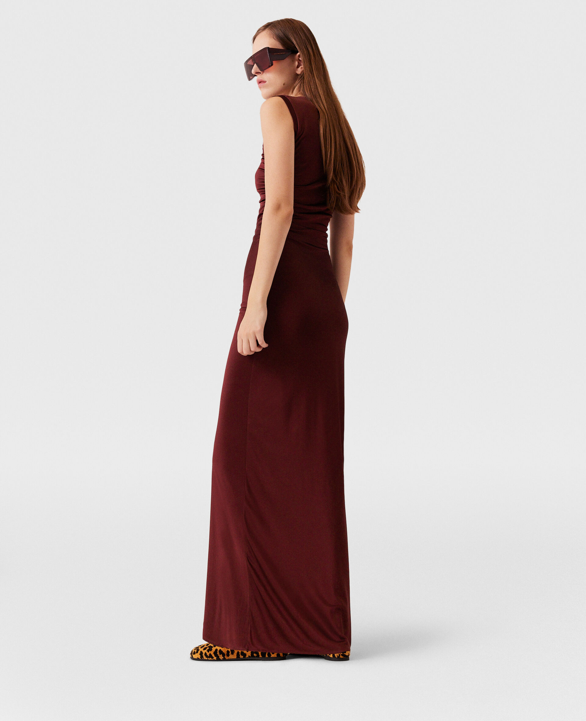 Sleeveless Maxi Dress-Red-large image number 4