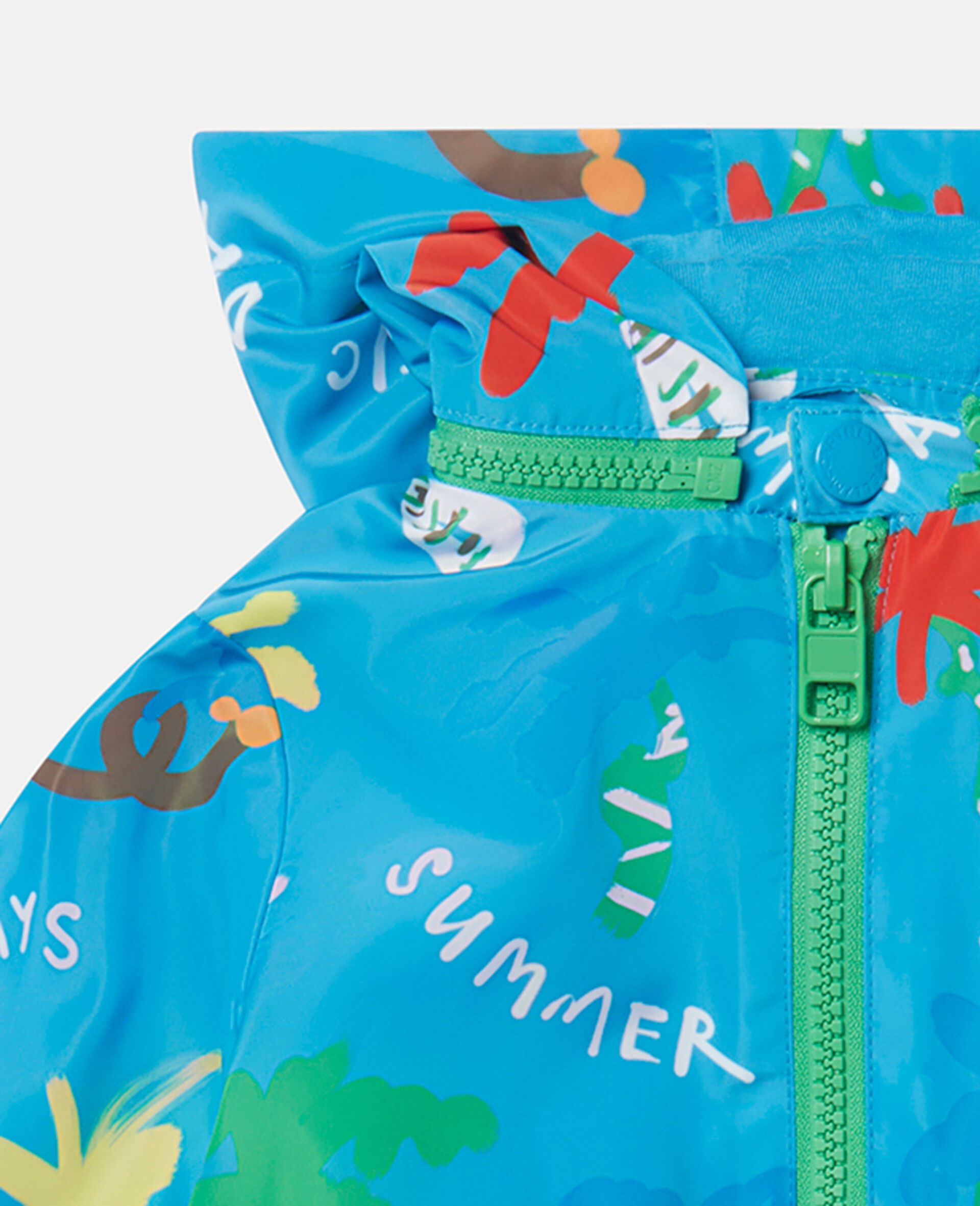 Good Vibes Palm Print Jacket-Blue-large image number 1