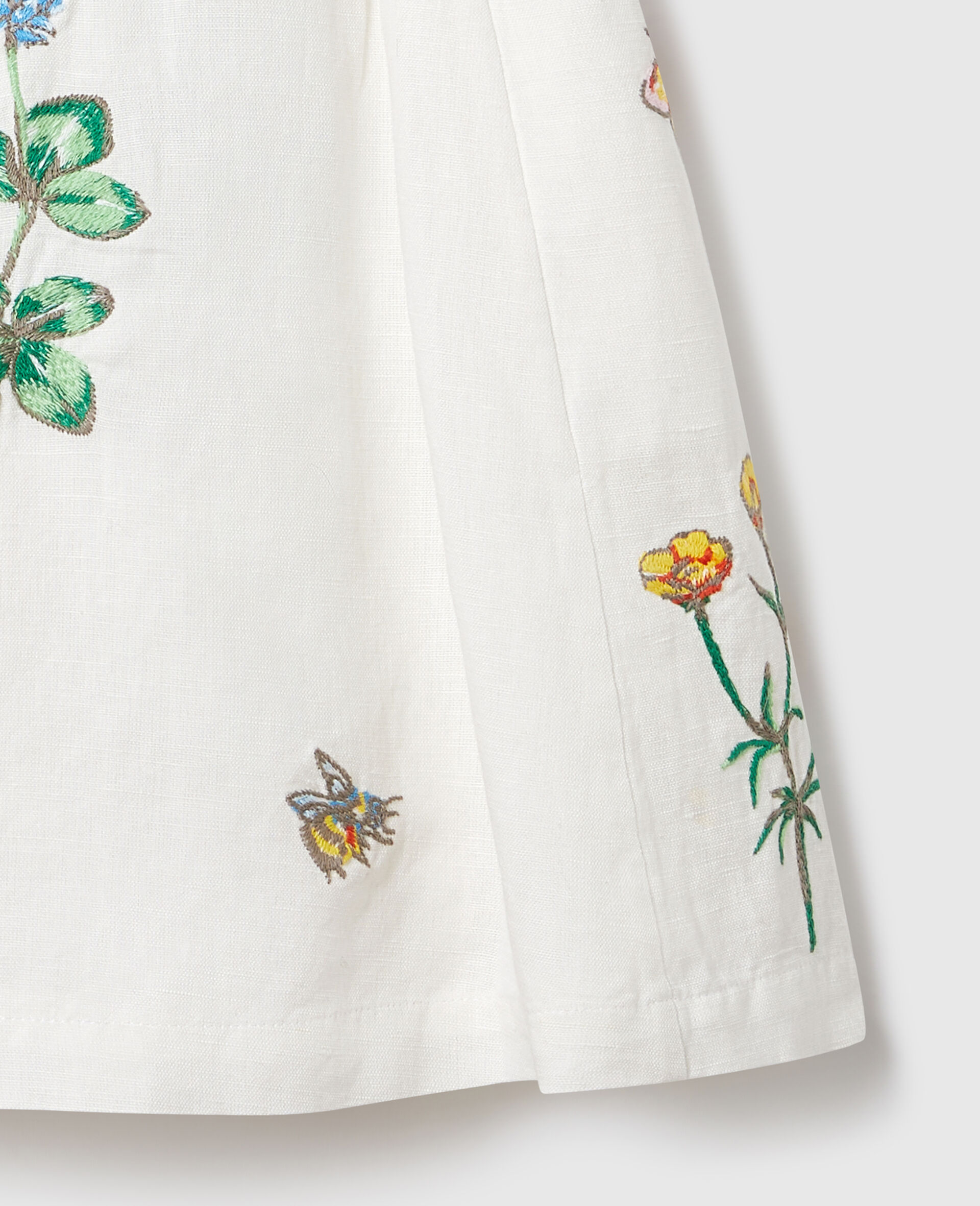 Flower Embroidered Skirt -Cream-large image number 1