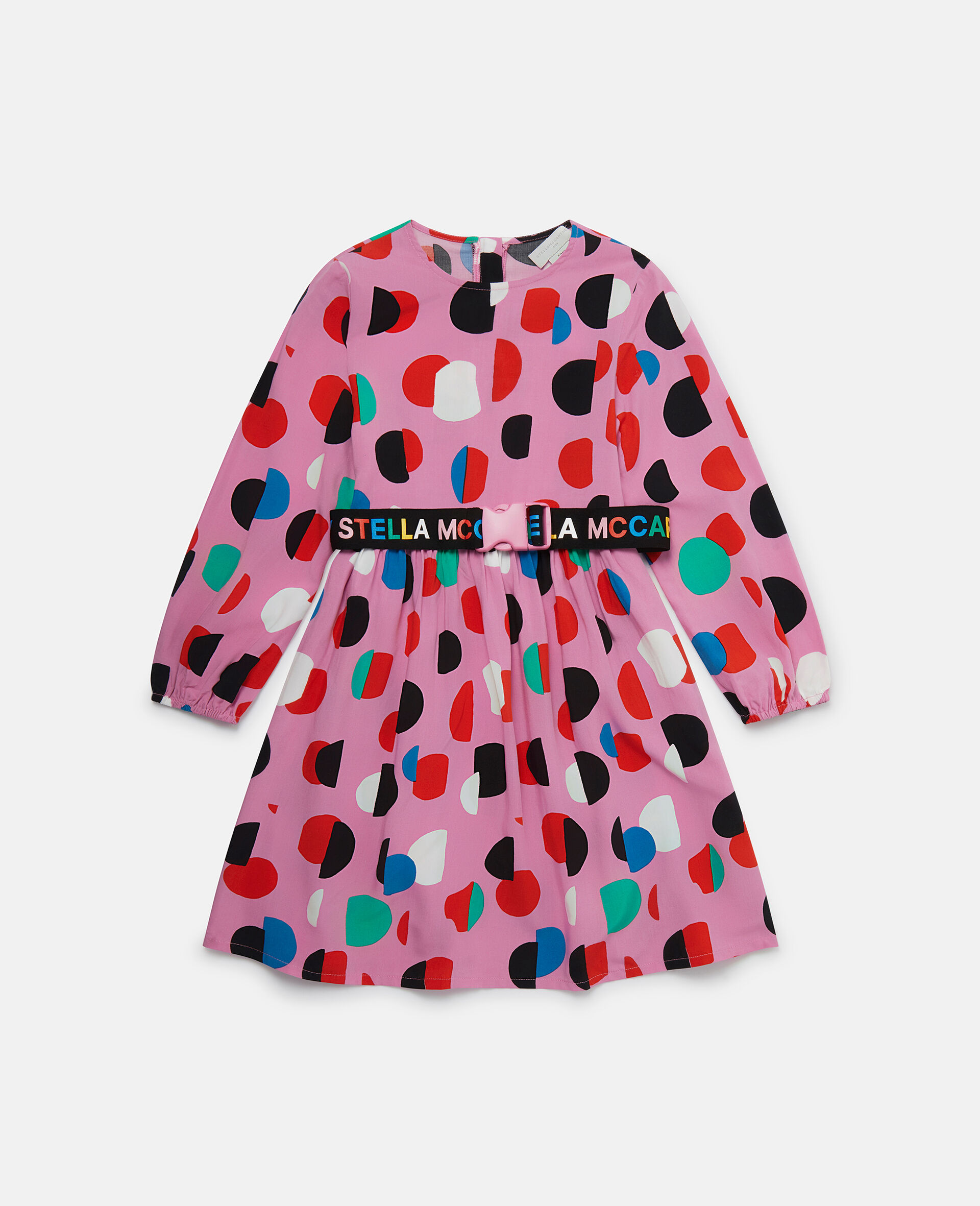 Gepunktetes Kleid mit Logo Tape-Bunt-large image number 0