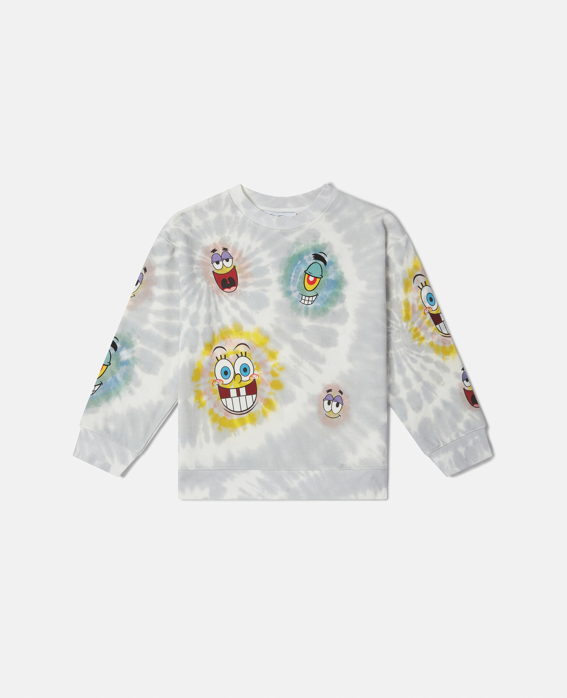 SpongeBob Graphic Tie-Dye Sweatshirt-Grey-large image number 0