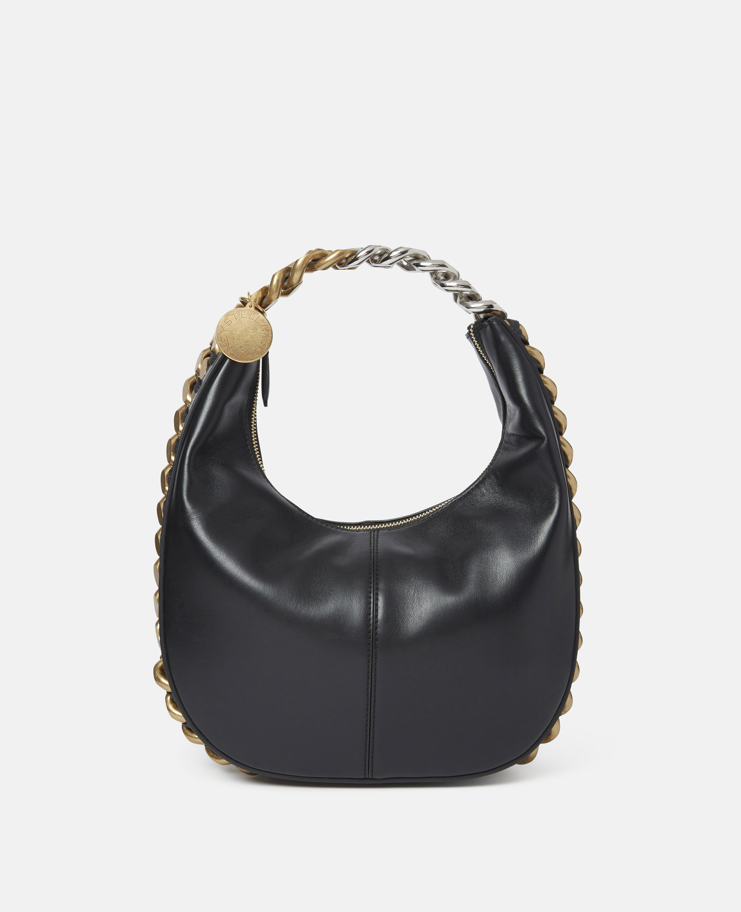 Women Black Frayme Small Zipped Shoulder Bag | Stella