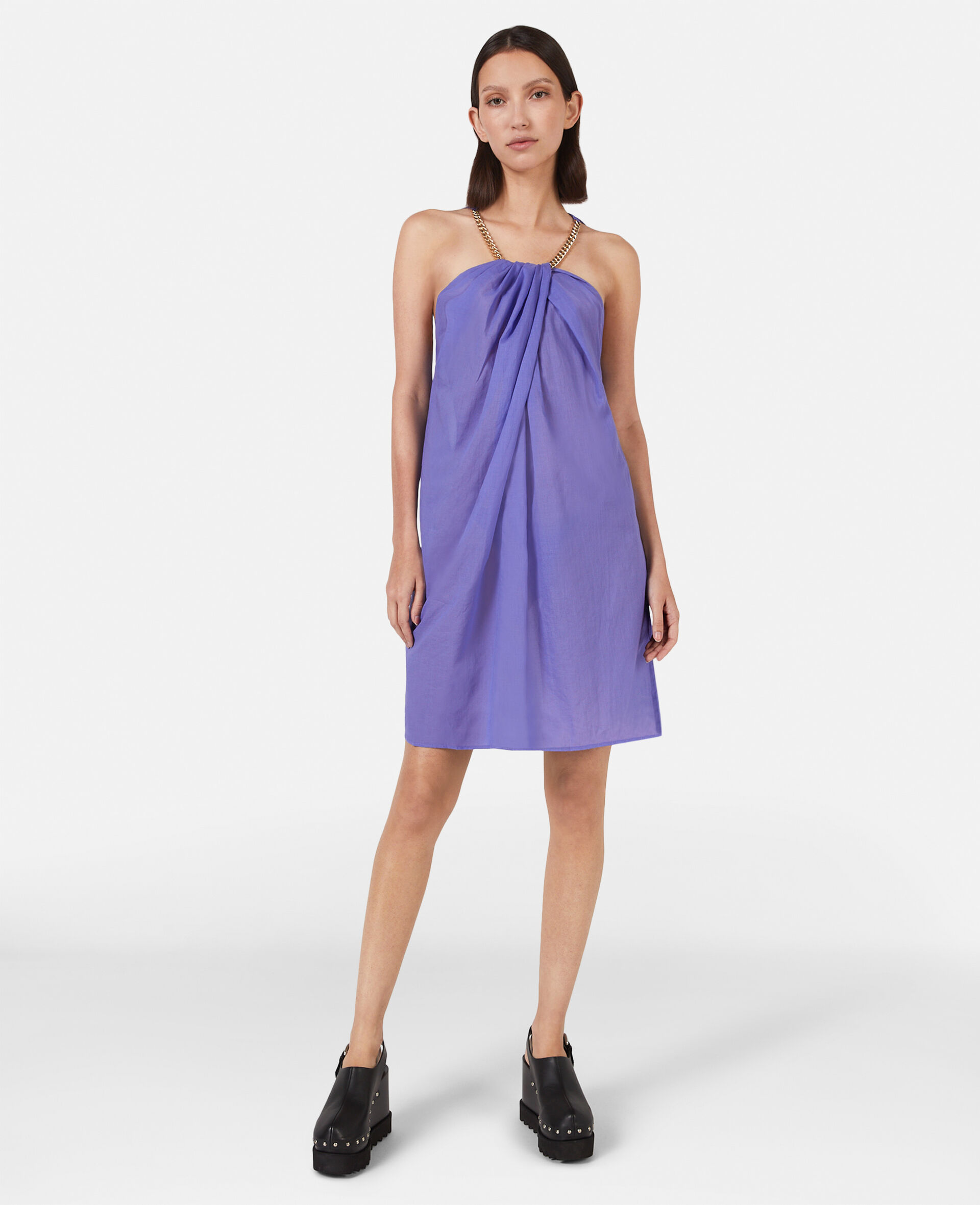 Falabella Short Beach Dress-Purple-model Falabella Short Beach Dress-Purple-model