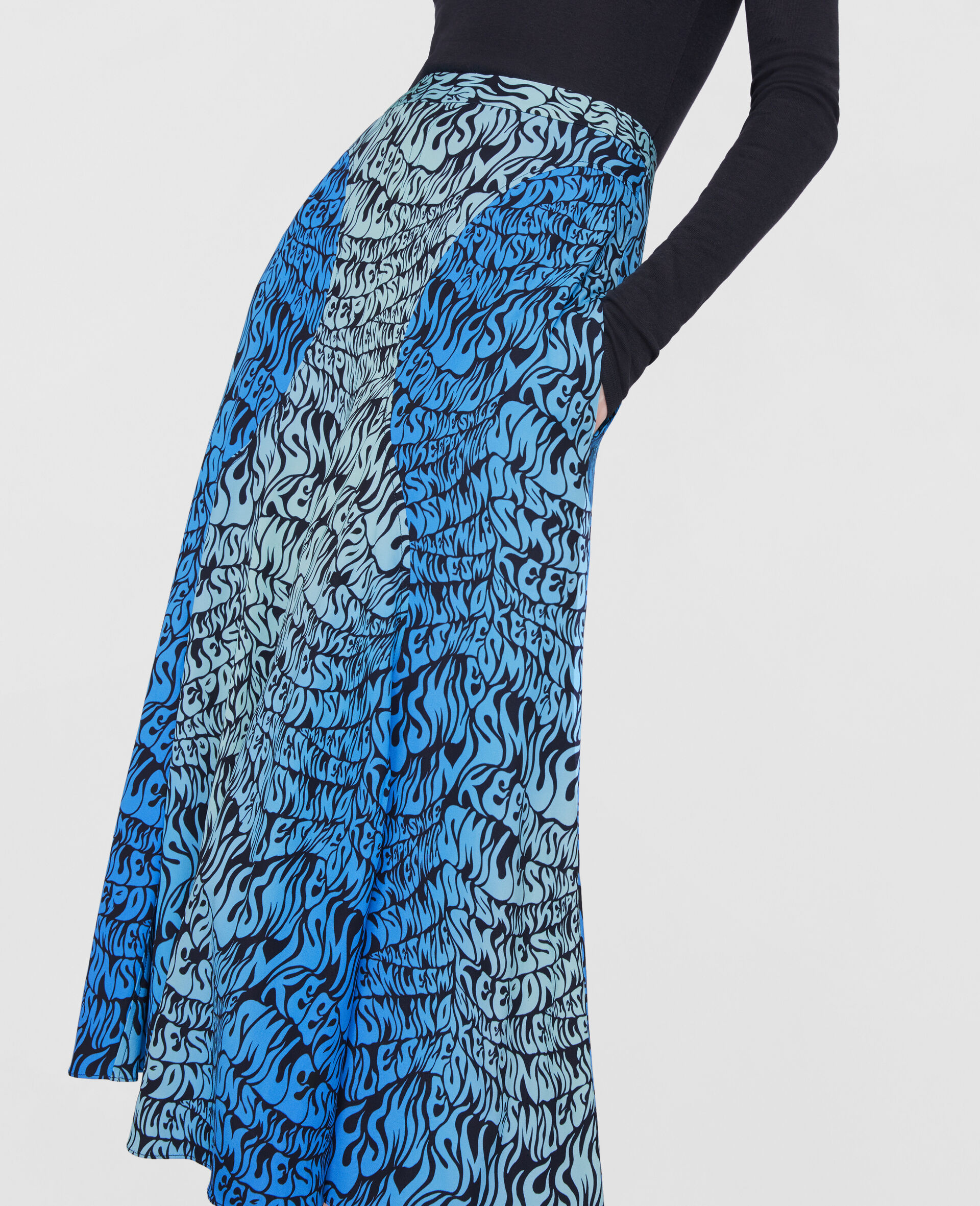 Midi Skirt-Blue-large image number 3