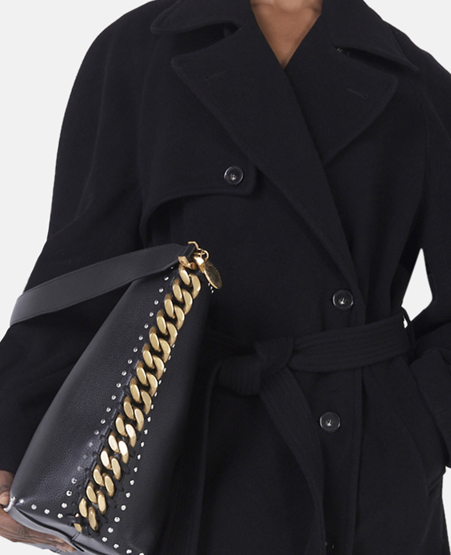 Frayme Studded Grainy Alter Mat Tote Bag-Black-large image number 1