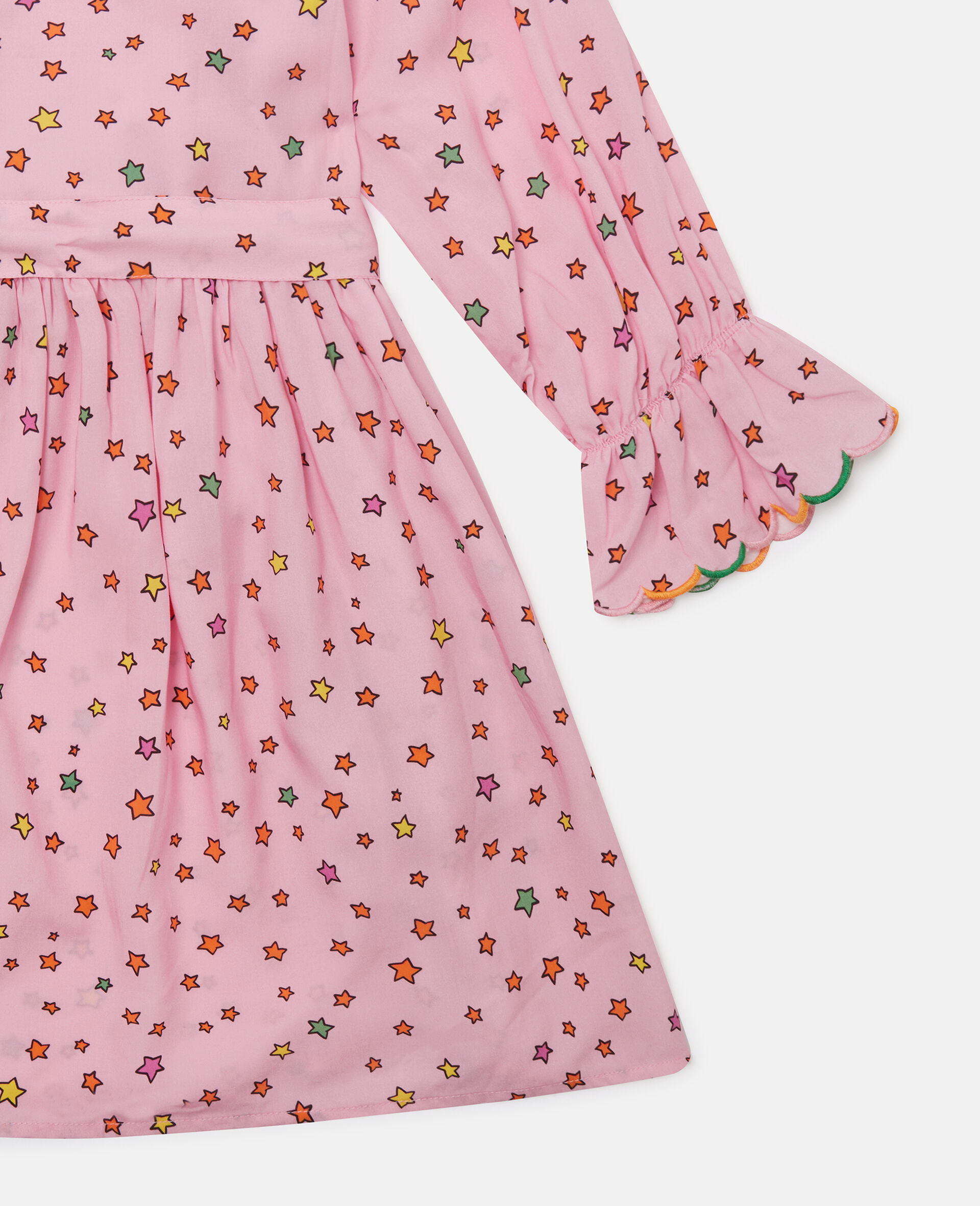 Star Print Long-Sleeve Dress-Pink-large image number 3