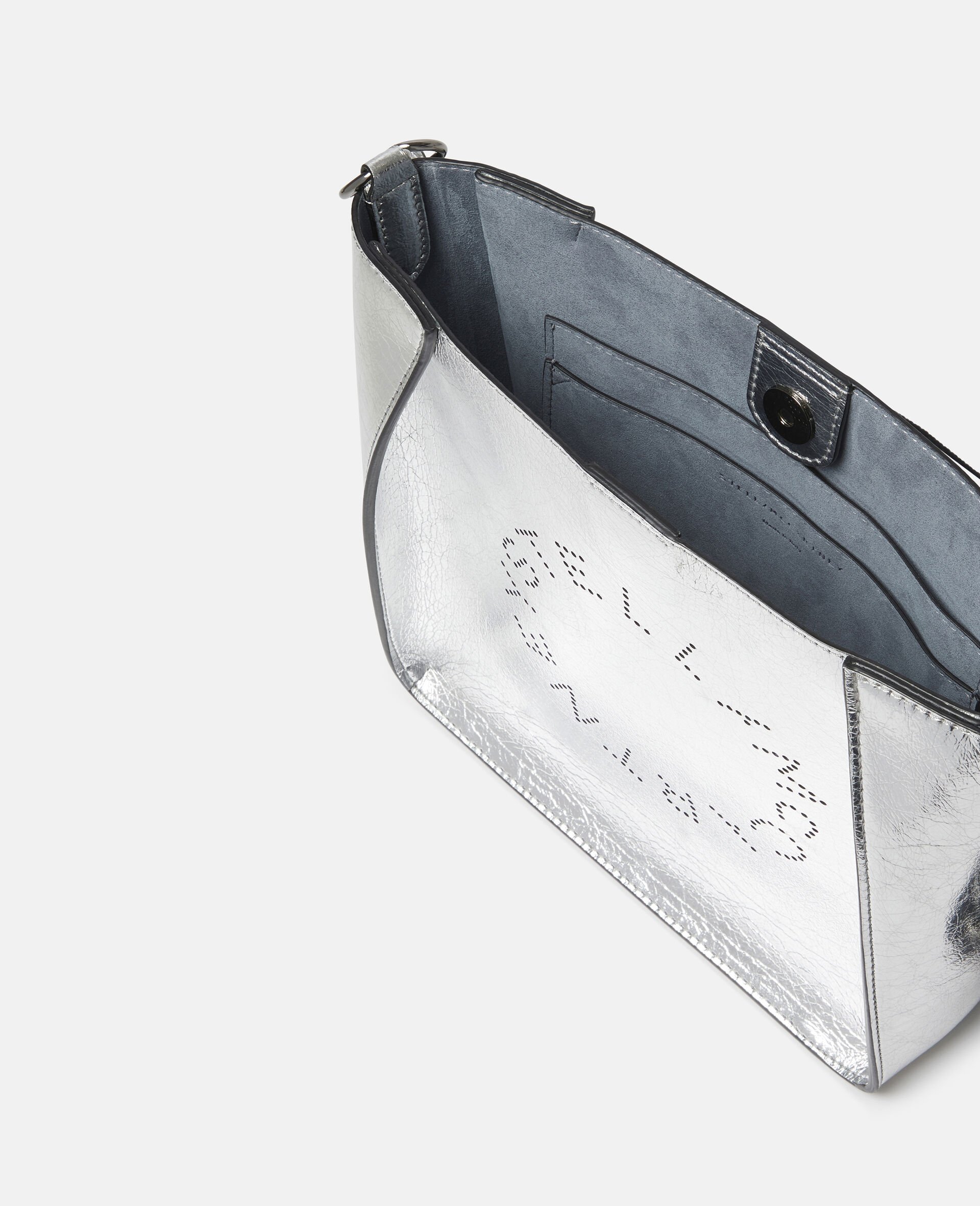 Stella Logo Metallic Shoulder Bag-Grey-large Stella Logo Metallic Shoulder Bag-Grey-large image number 3