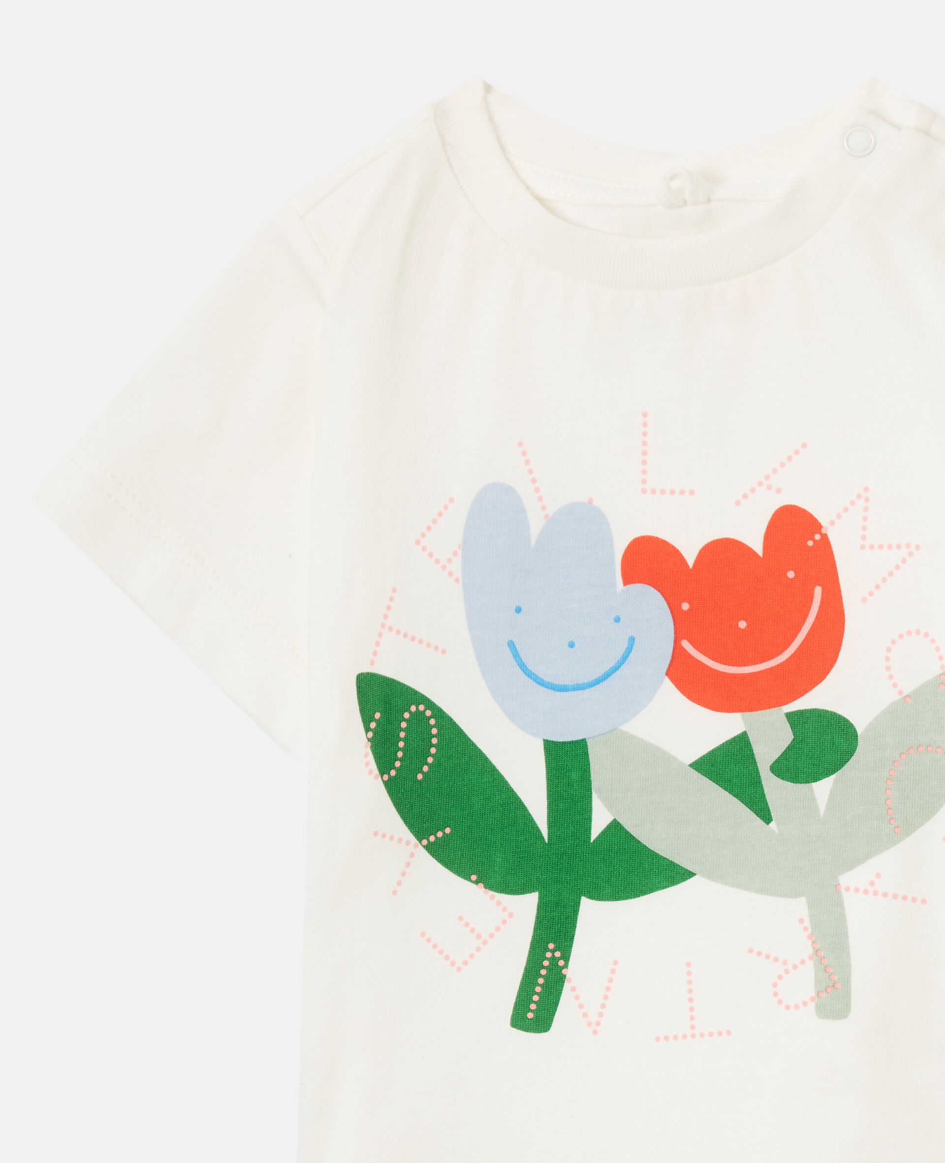 Floral Graphic T-Shirt-White-medium