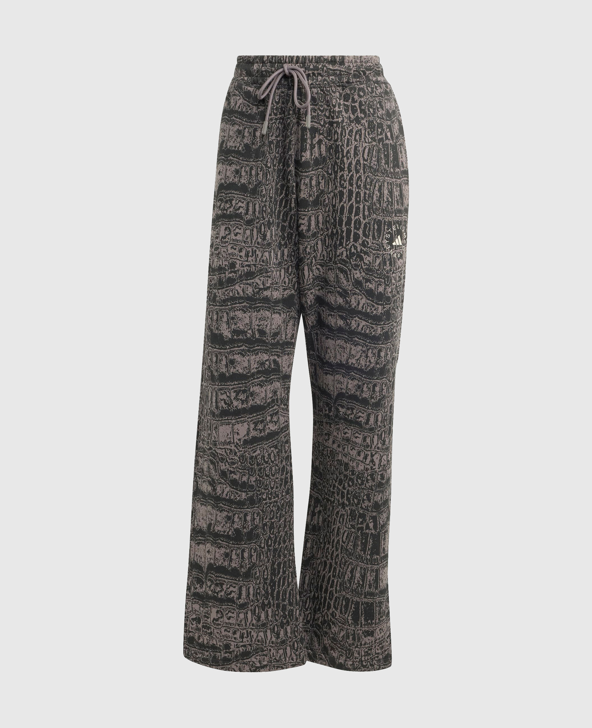 Logo Graphic Print Straight-Leg Joggers-Black-large image number 0