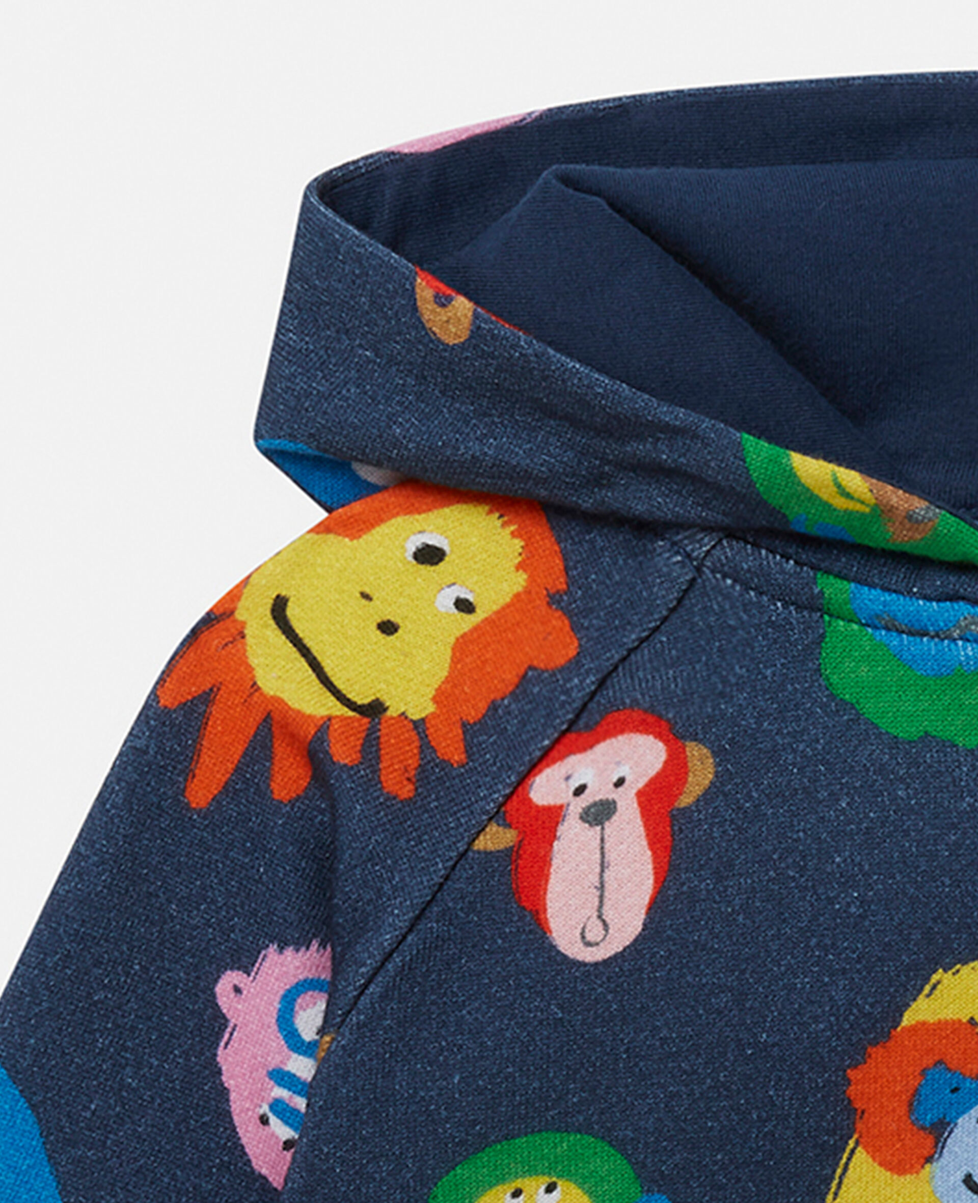 Baby Monkey Print Hoodie-Multicolour-large image number 1