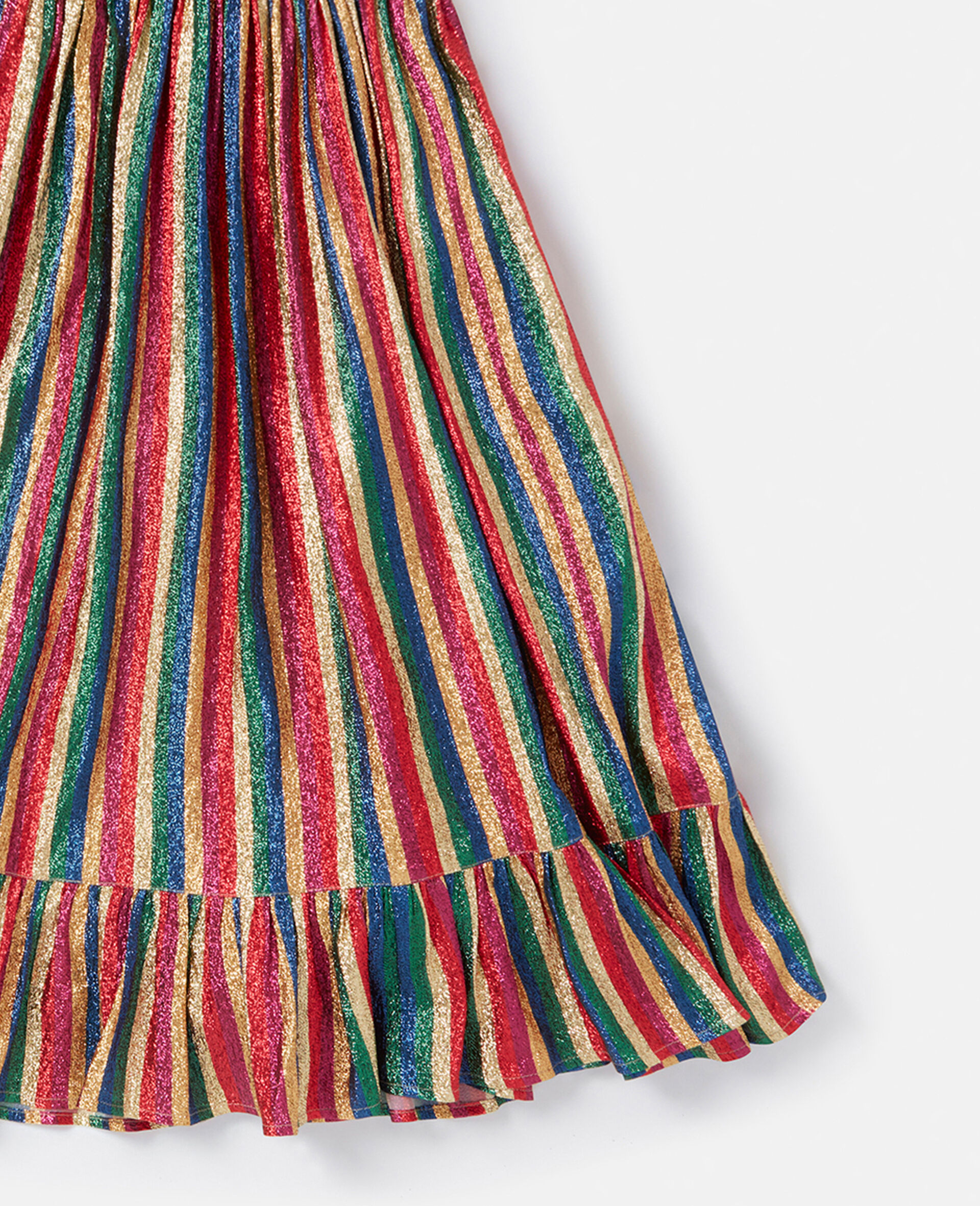 Metallic Kleid mit Regenbogenstreifen-Bunt-large image number 3