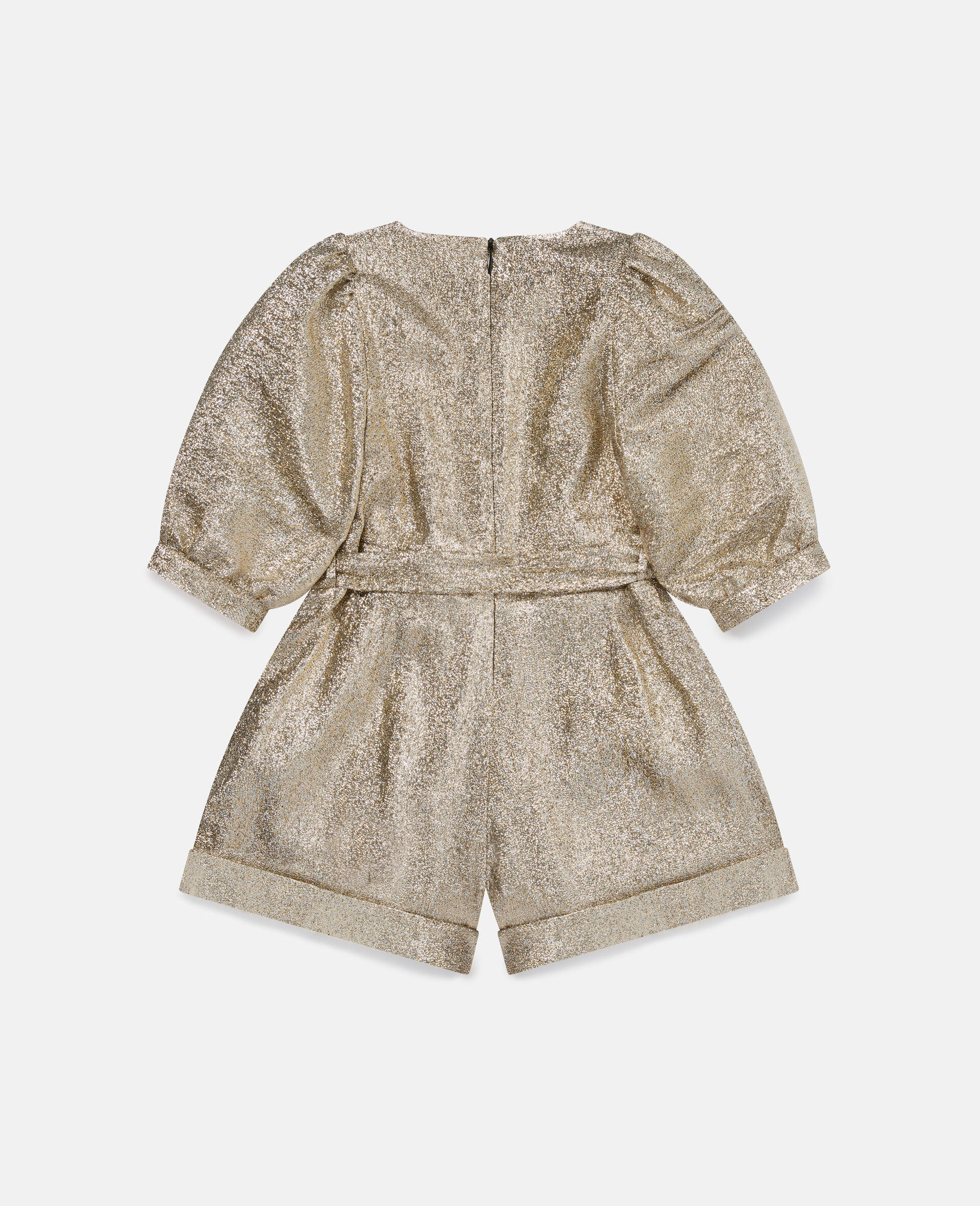 Gold Glitter Playsuit-Yellow-large image number 3