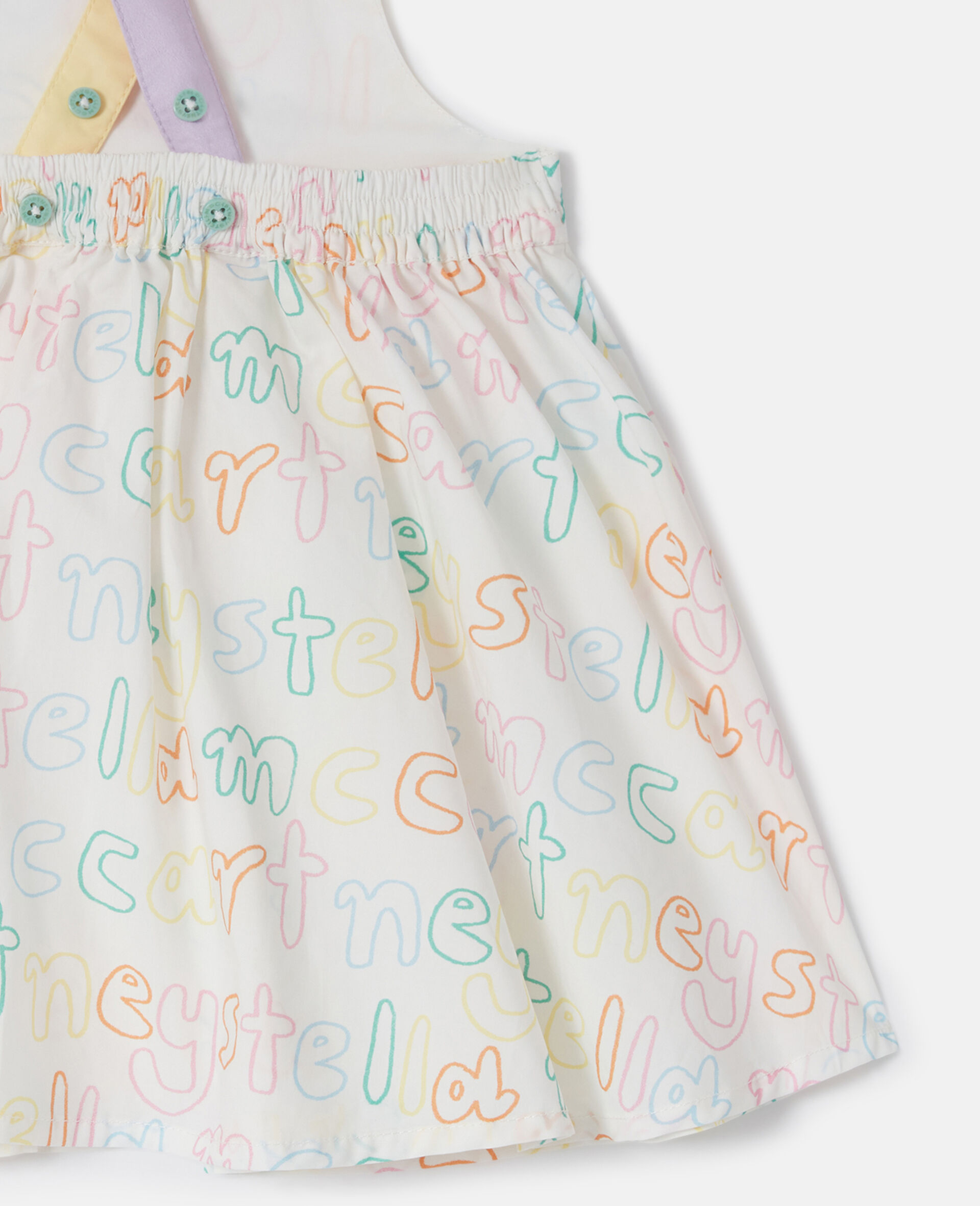 Brand Print Dress and Bloomers Set-Cream-large image number 3