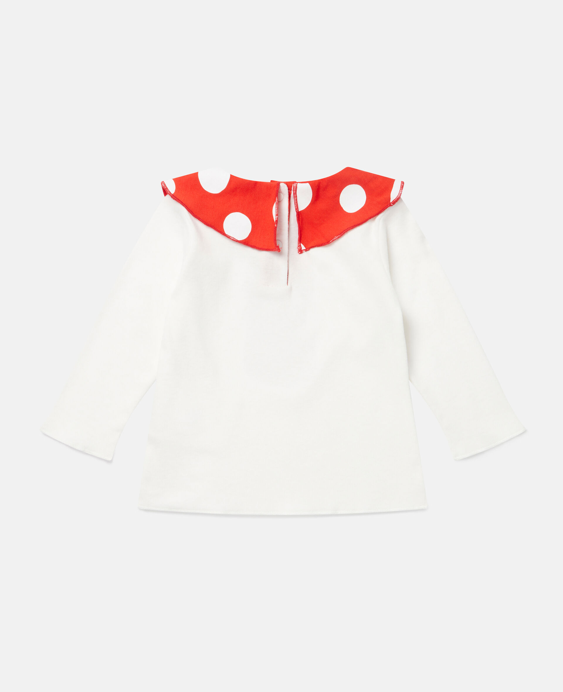 Cotton Mushroom Collar Top-White-large image number 3