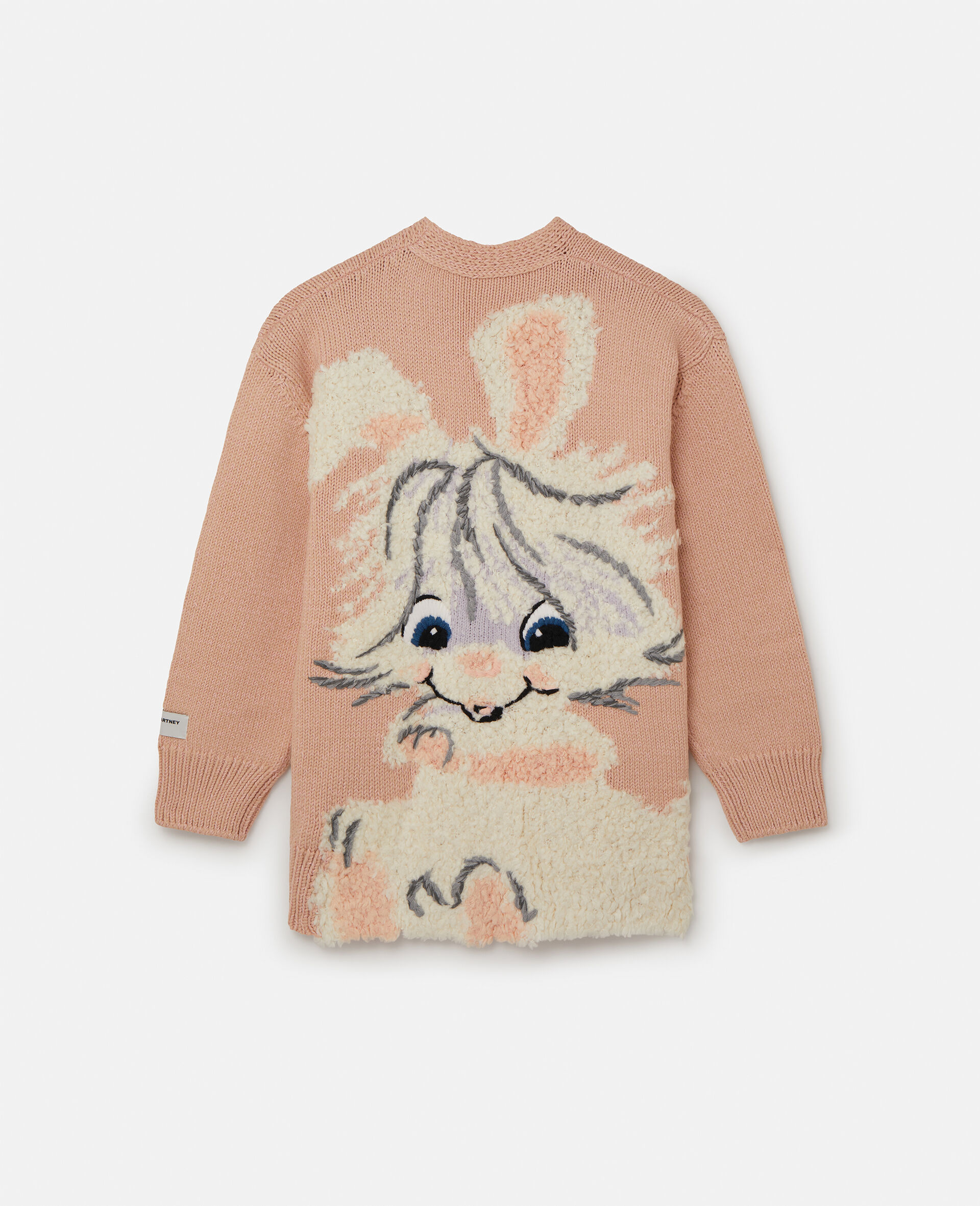 Lunar New Year Rabbit Motif Knitted Cardigan-Pink-large image number 1