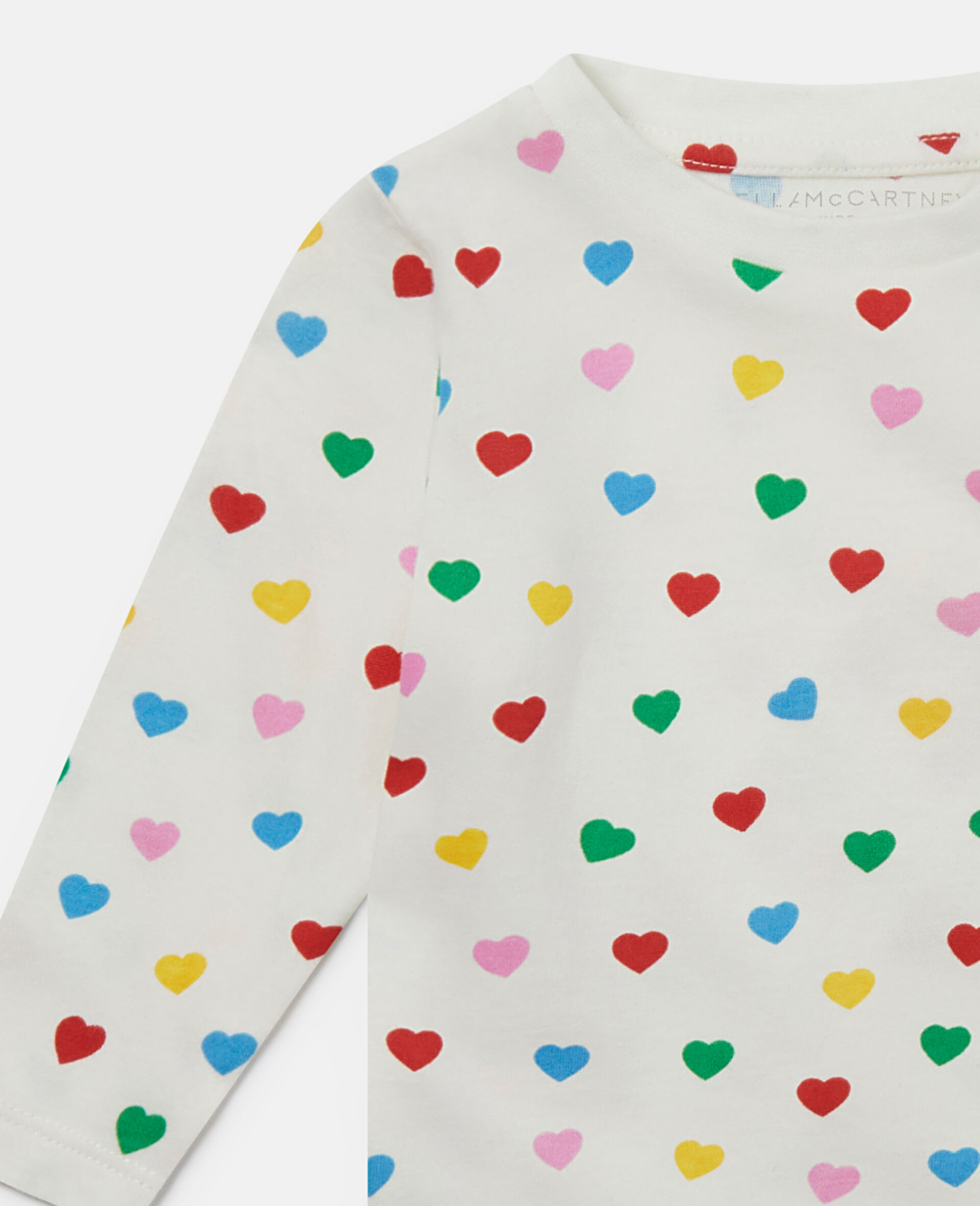 Heart Print Sweatshirt Dress-Multicolour-large image number 1