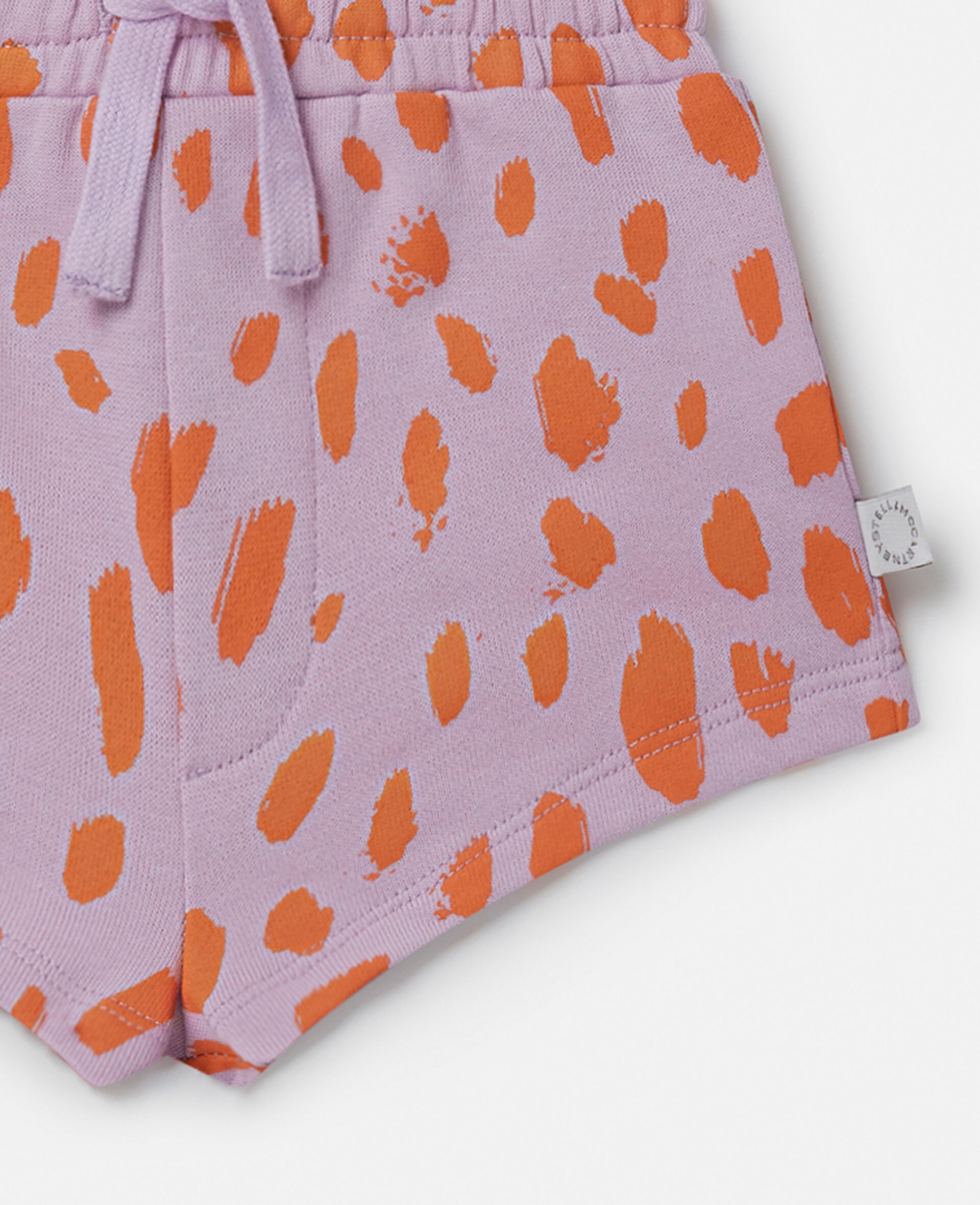 Neon Leopard Print Sweat Shorts-Red-large image number 1