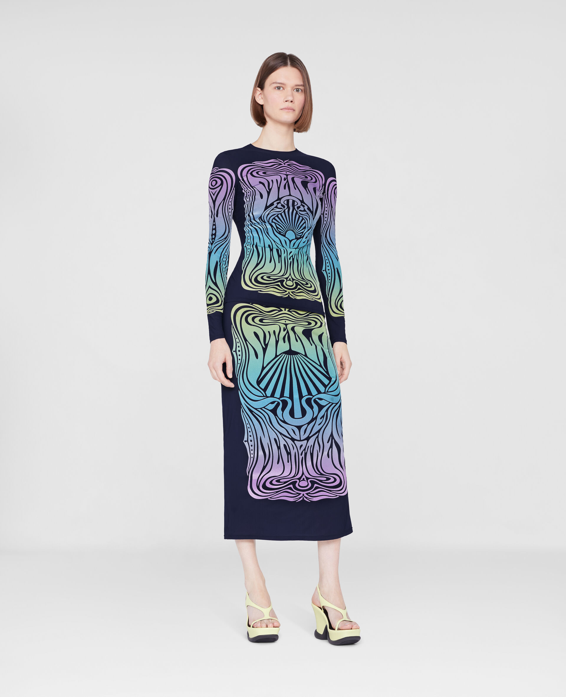 Fluid Velvet Skirt-Multicolour-large image number 1