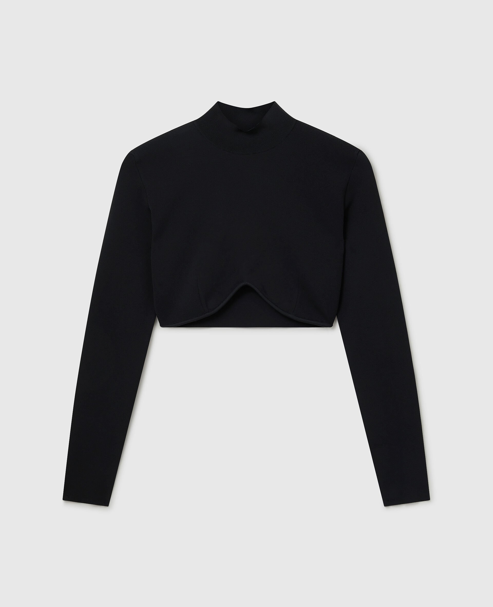 Miracle&nbsp;Long-Sleeve Compact-Knit Top-Black-large image number 0