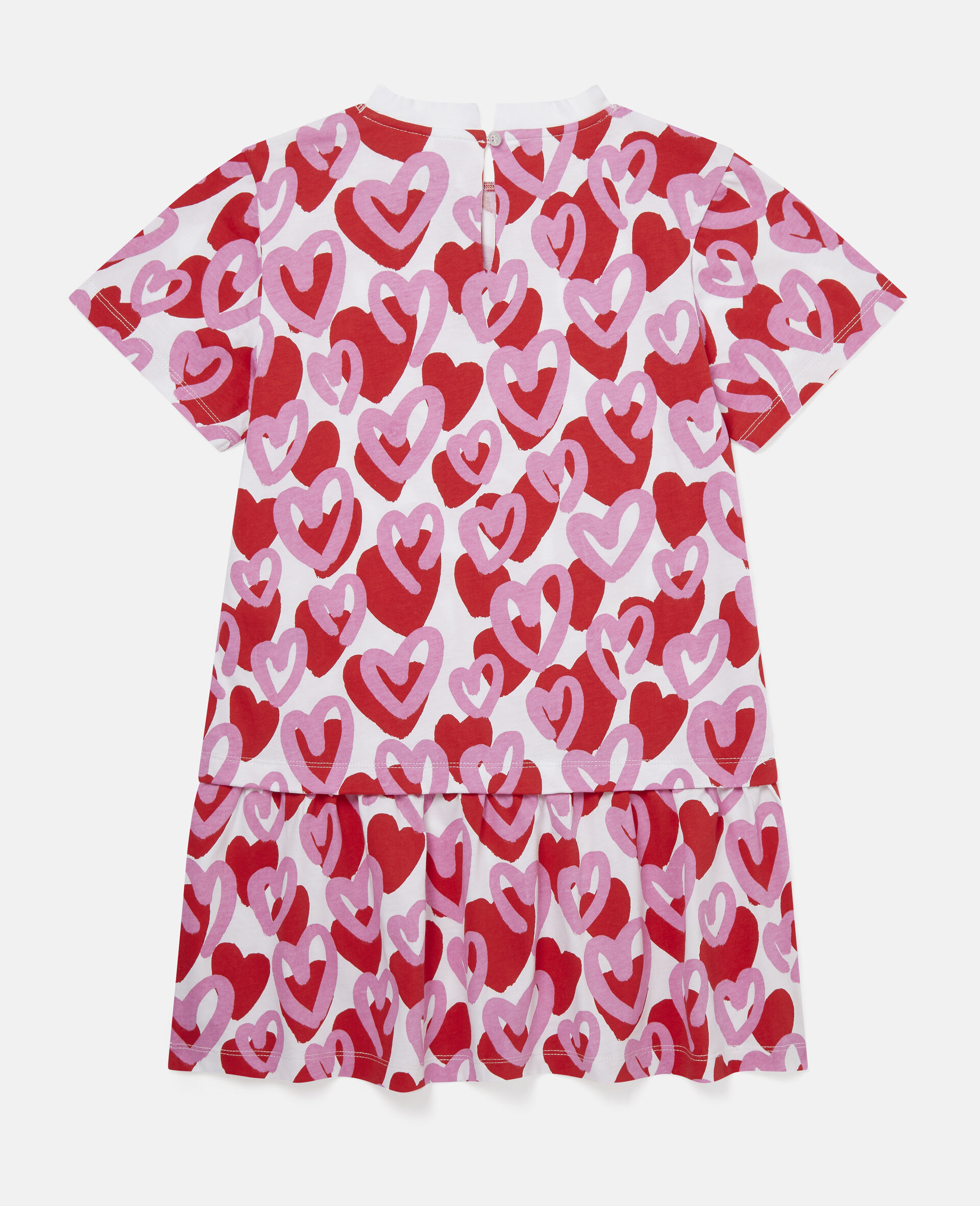 Heart Print Cotton Dress-Multicolour-large image number 2