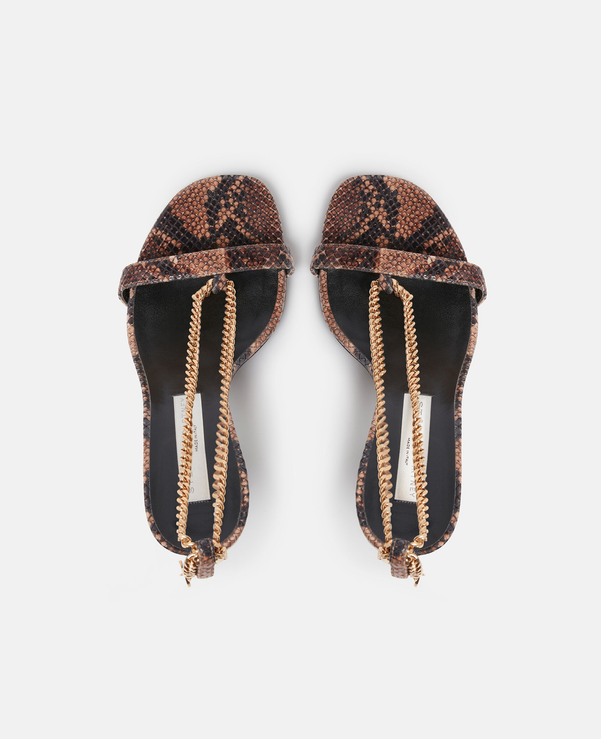 Stella 100 Python Print Heeled Sandals-Brown-large image number 3