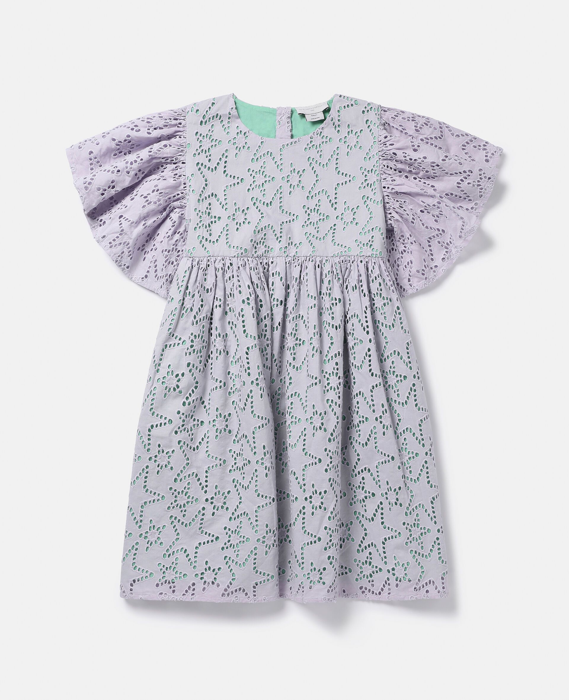 星星英格兰刺绣天使袖连衣裙-Purple-medium