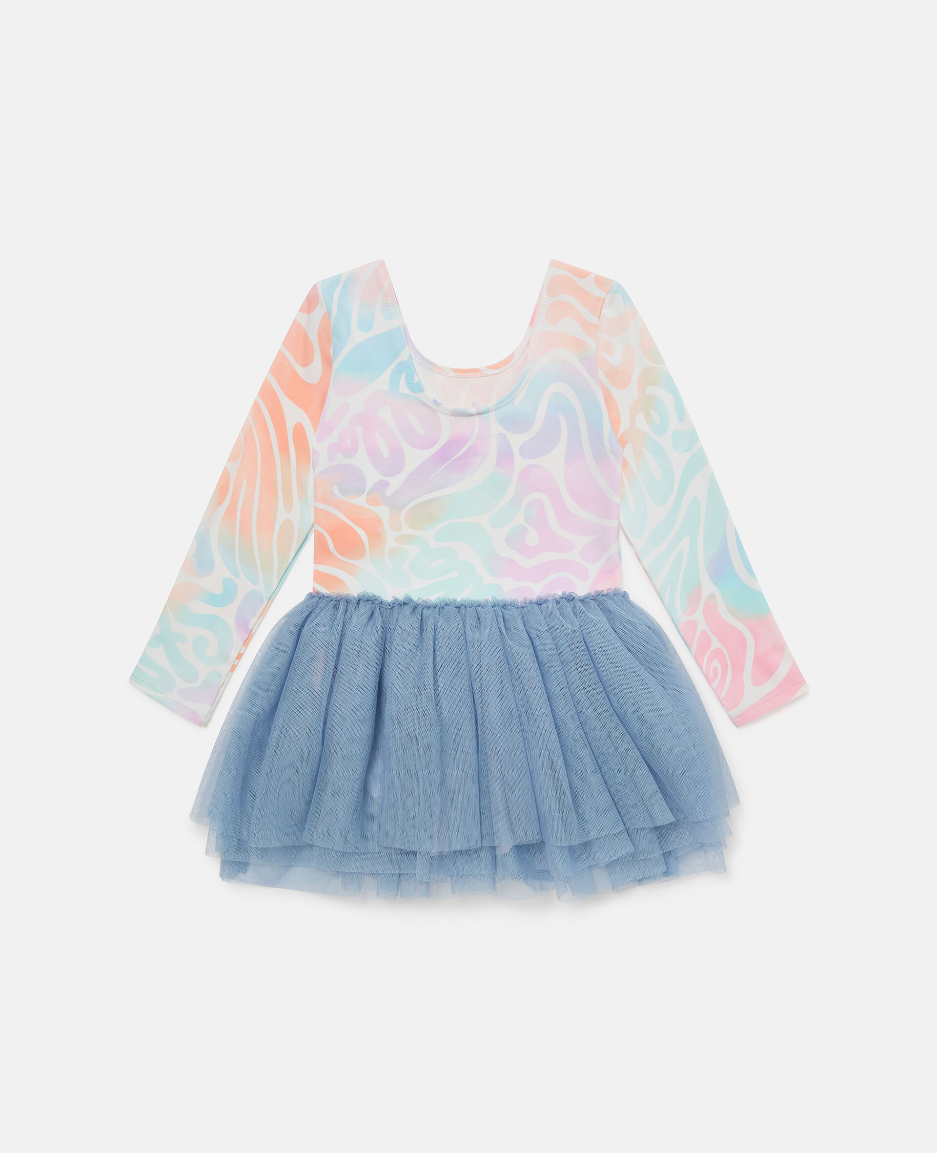 Graphic Print Tulle Skirt Dress-Multicolour-large image number 2