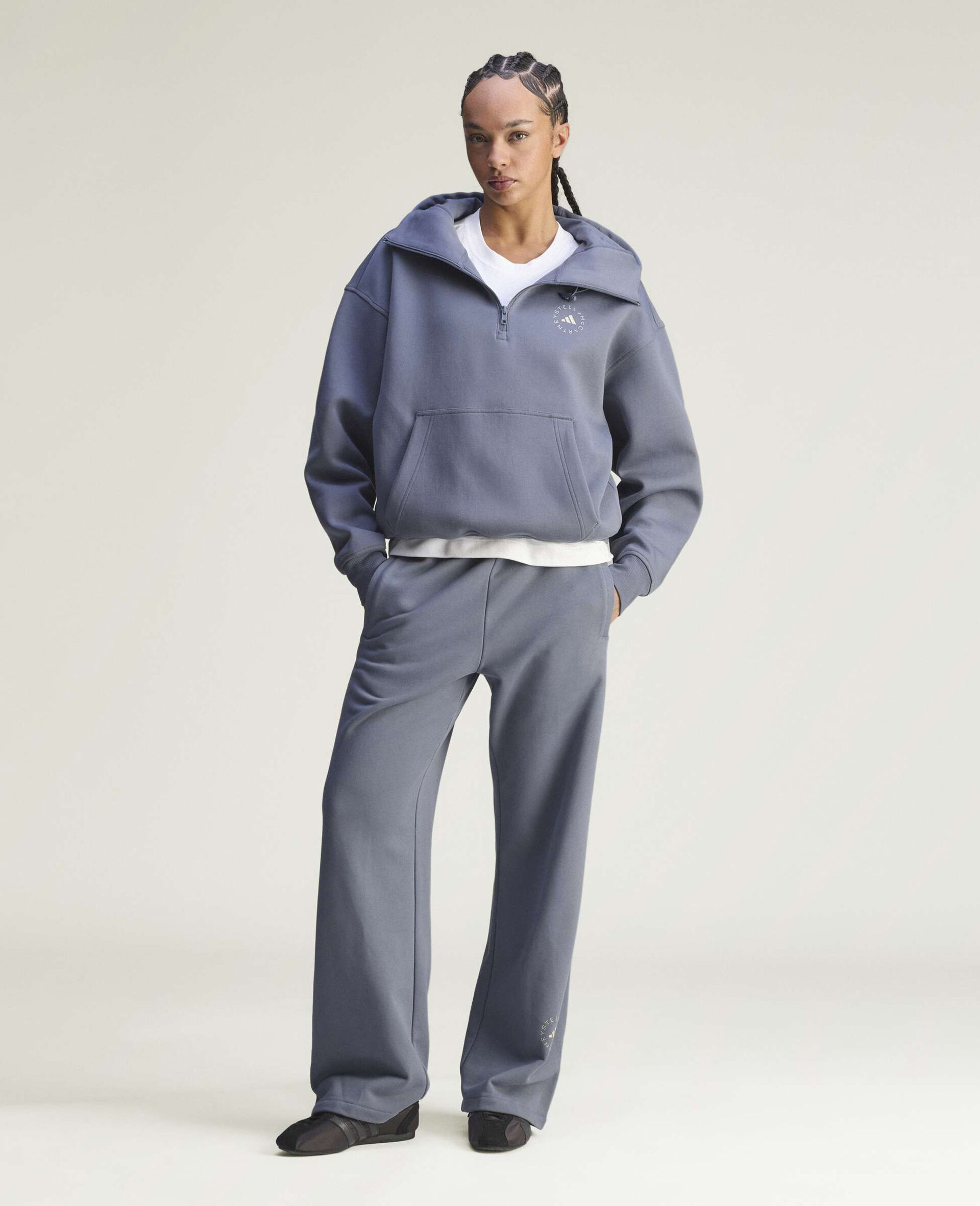 TrueCasuals Half-Zip Hoodie-Black-large image number 5