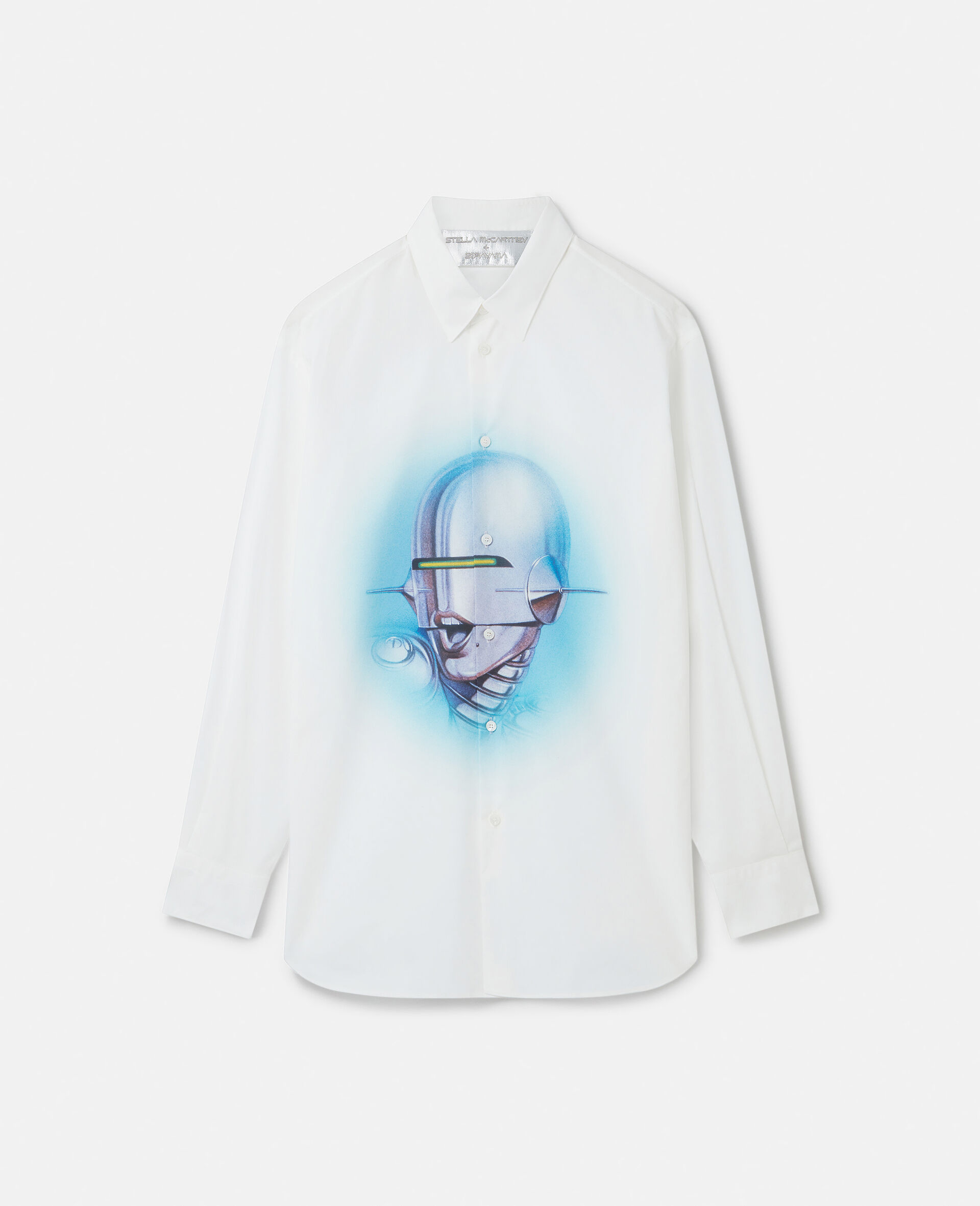 Sexy Robot Print Organic Cotton Boyfriend Shirt-Multicoloured-large image number 0