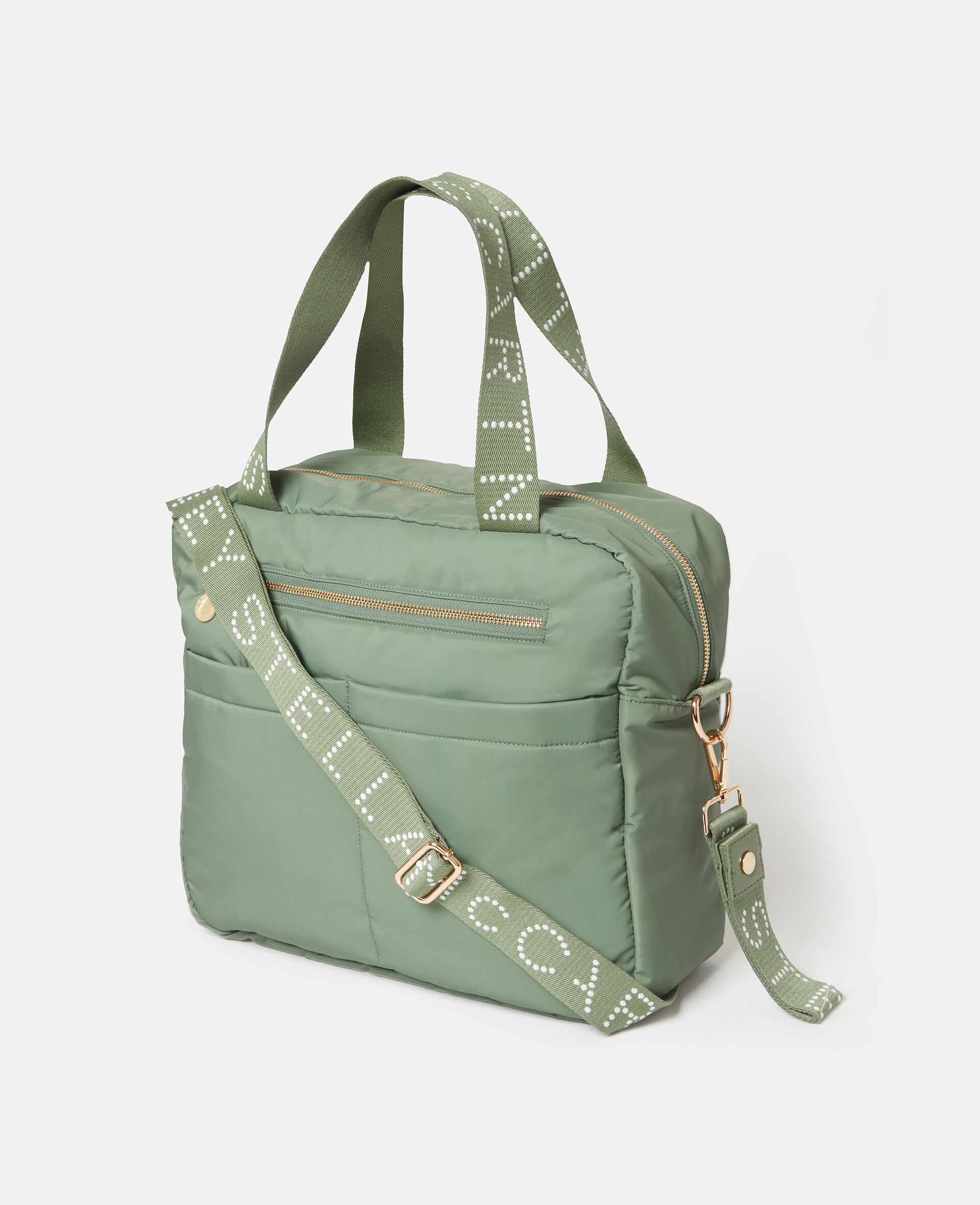 Logo Tape Changing Tote Bag-Green-medium Logo Tape Changing Tote Bag-Green-medium