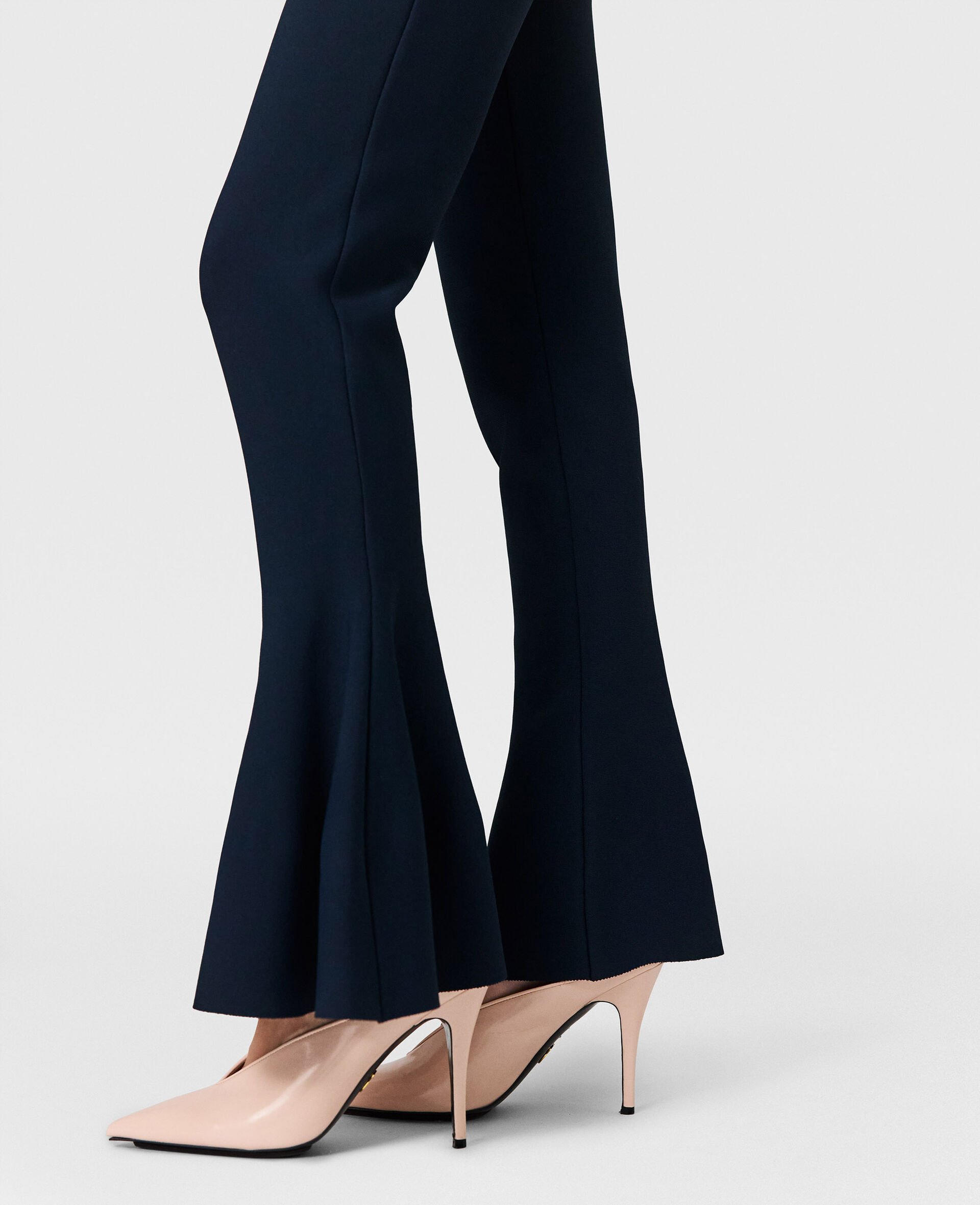 Pantalon a basque en maille compacte-Bleu-large image number 3