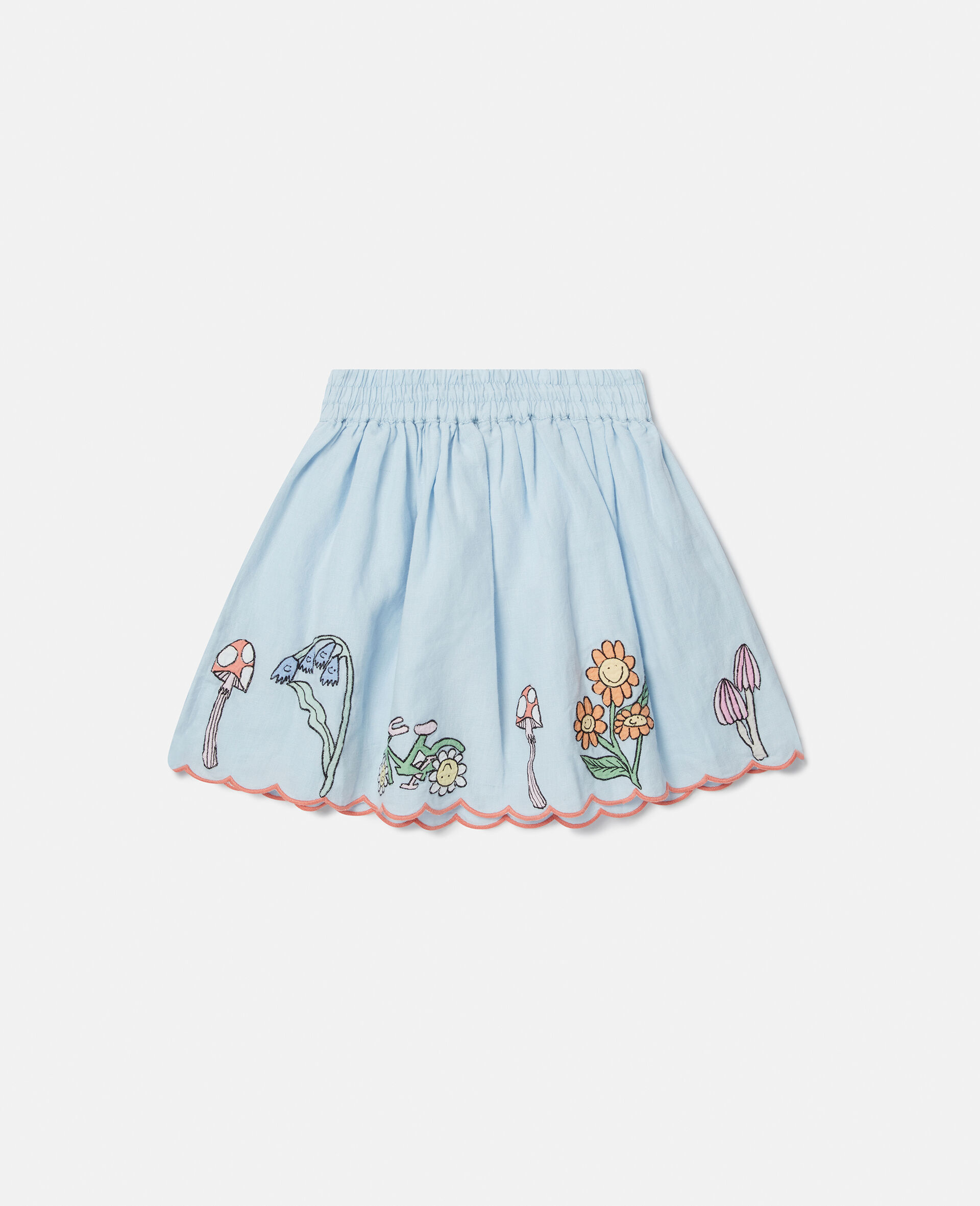 Woodland Friends Elasticated Scalloped Trim Skirt -Blue-large image number 2