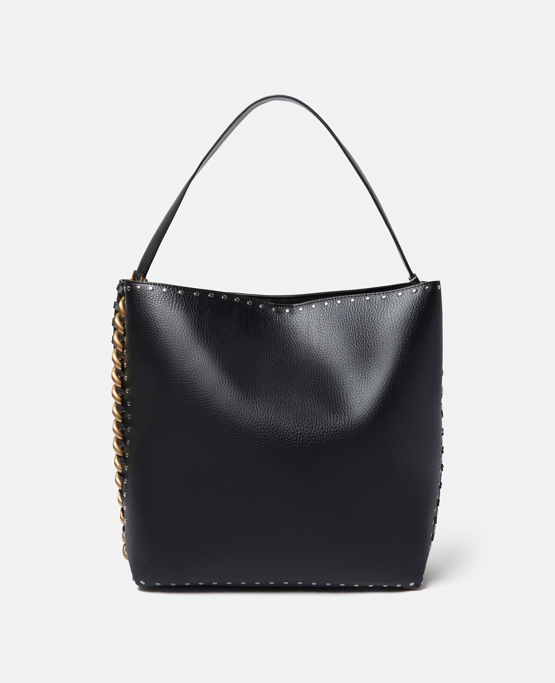 Frayme Studded Grainy Alter Mat Tote Bag-Black-medium