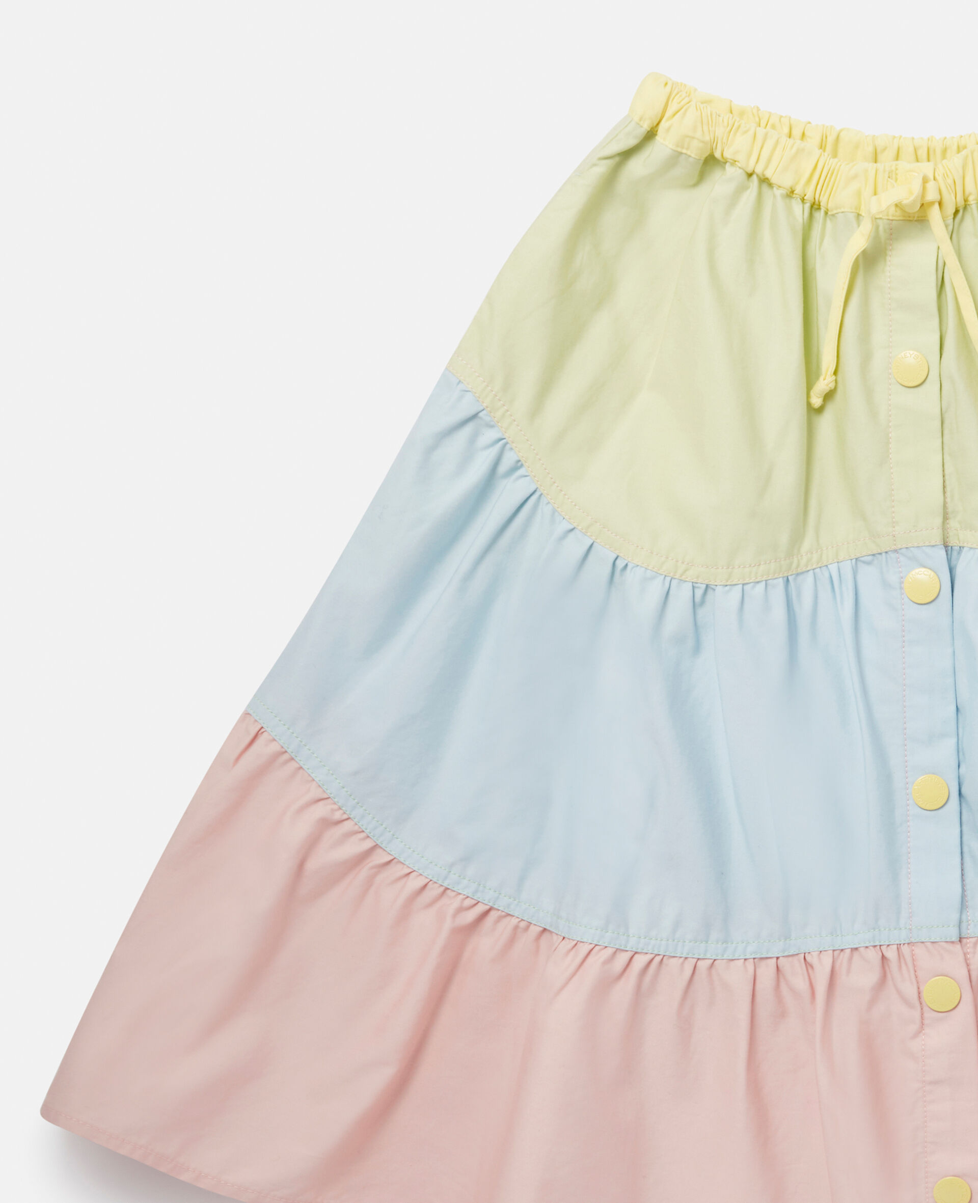 Pastel Wave Print Midi Skirt-Multicolour-large image number 1