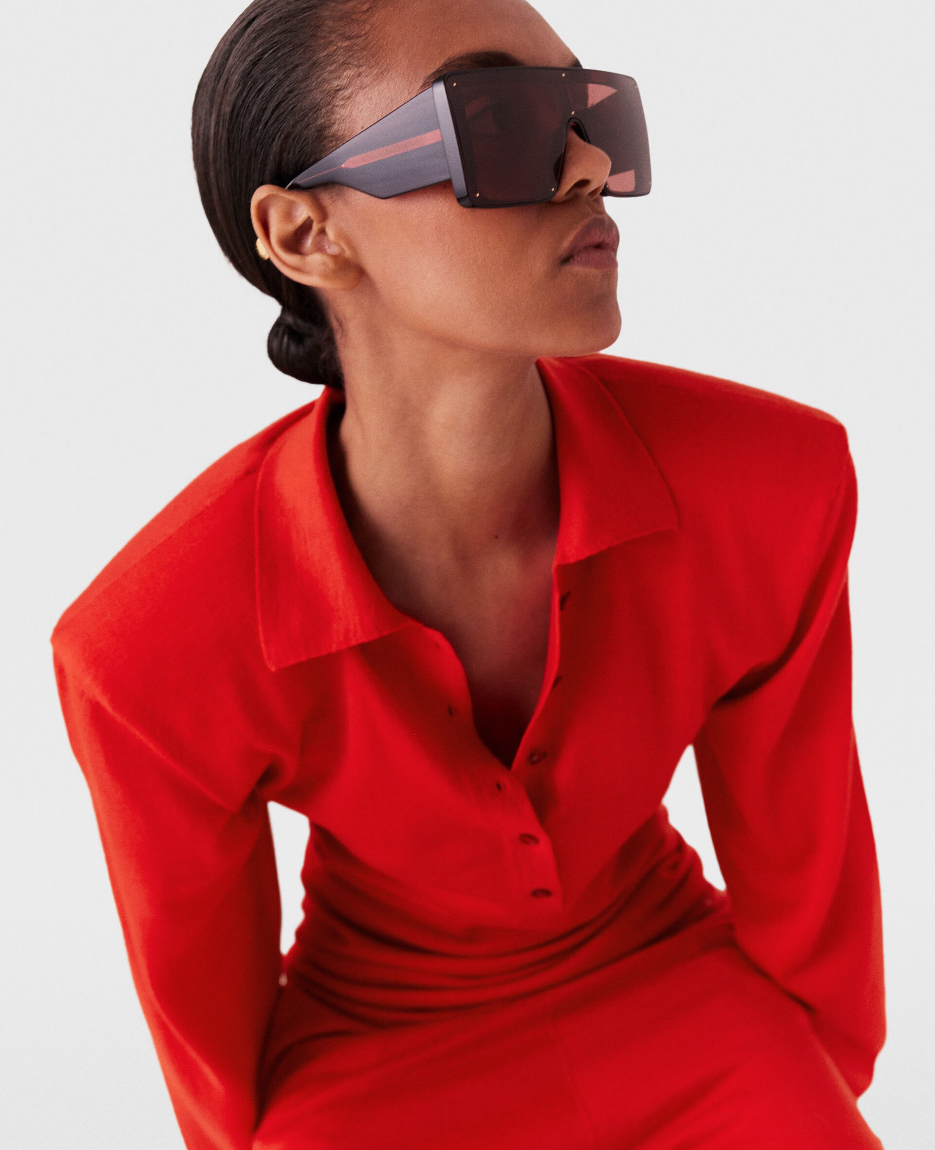 Polo a epaules fortes-Rouge-large image number 5