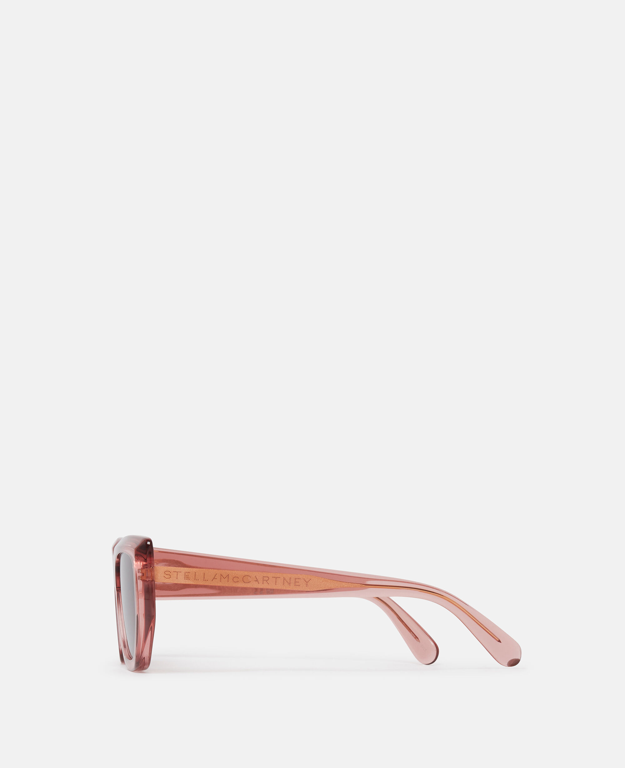 Women Translucent rose and gold Logo Cat‐Eye Sunglasses