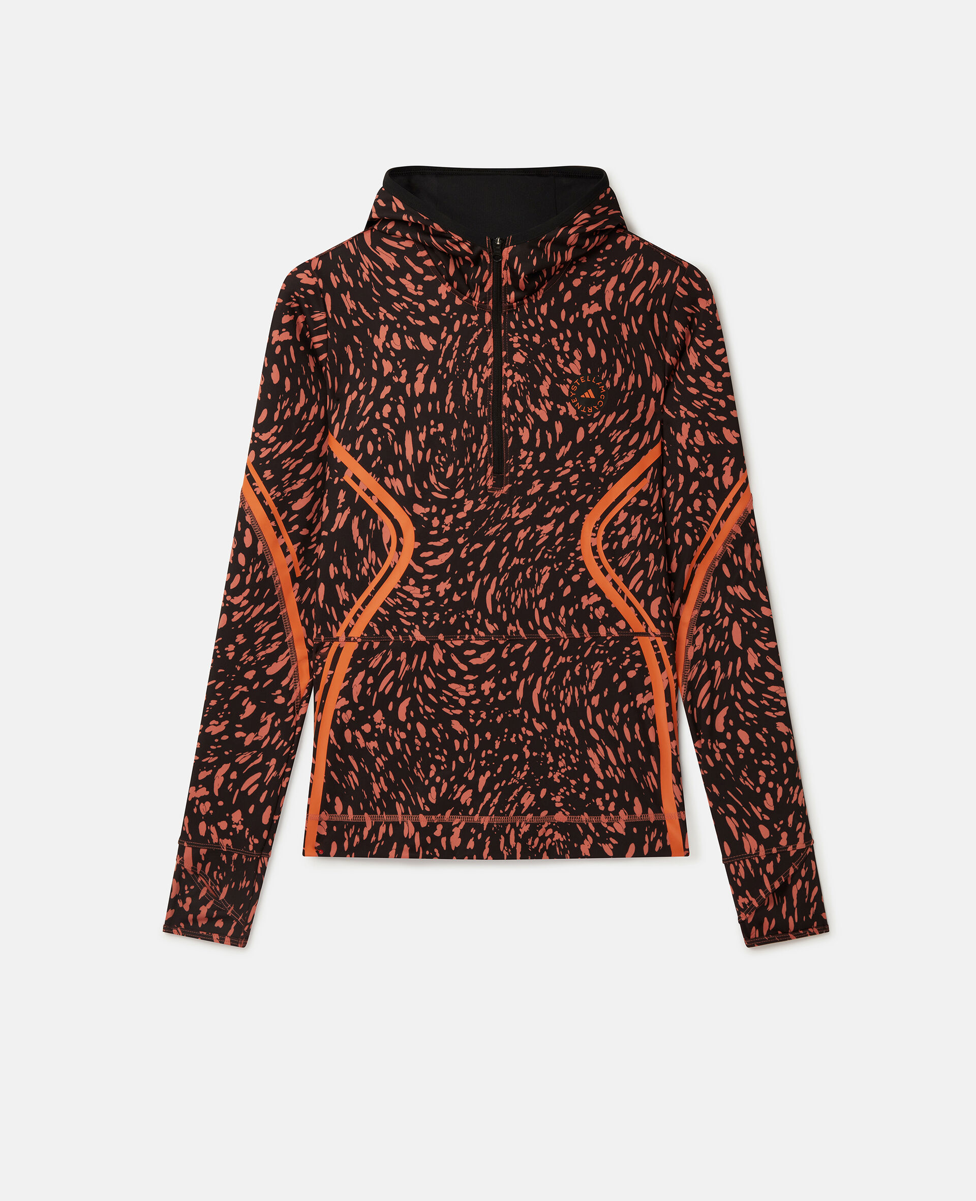 TruePace Sea Spray Print Hooded Half Zip Top-Black-large image number 0