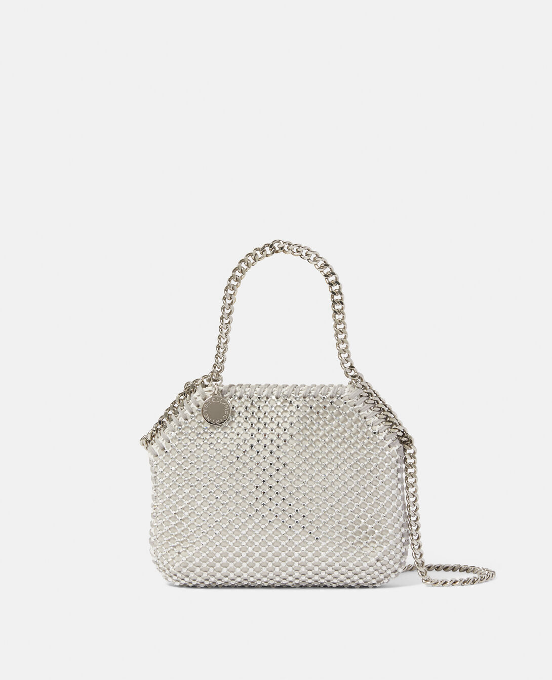 Small satin tote bag with crystals