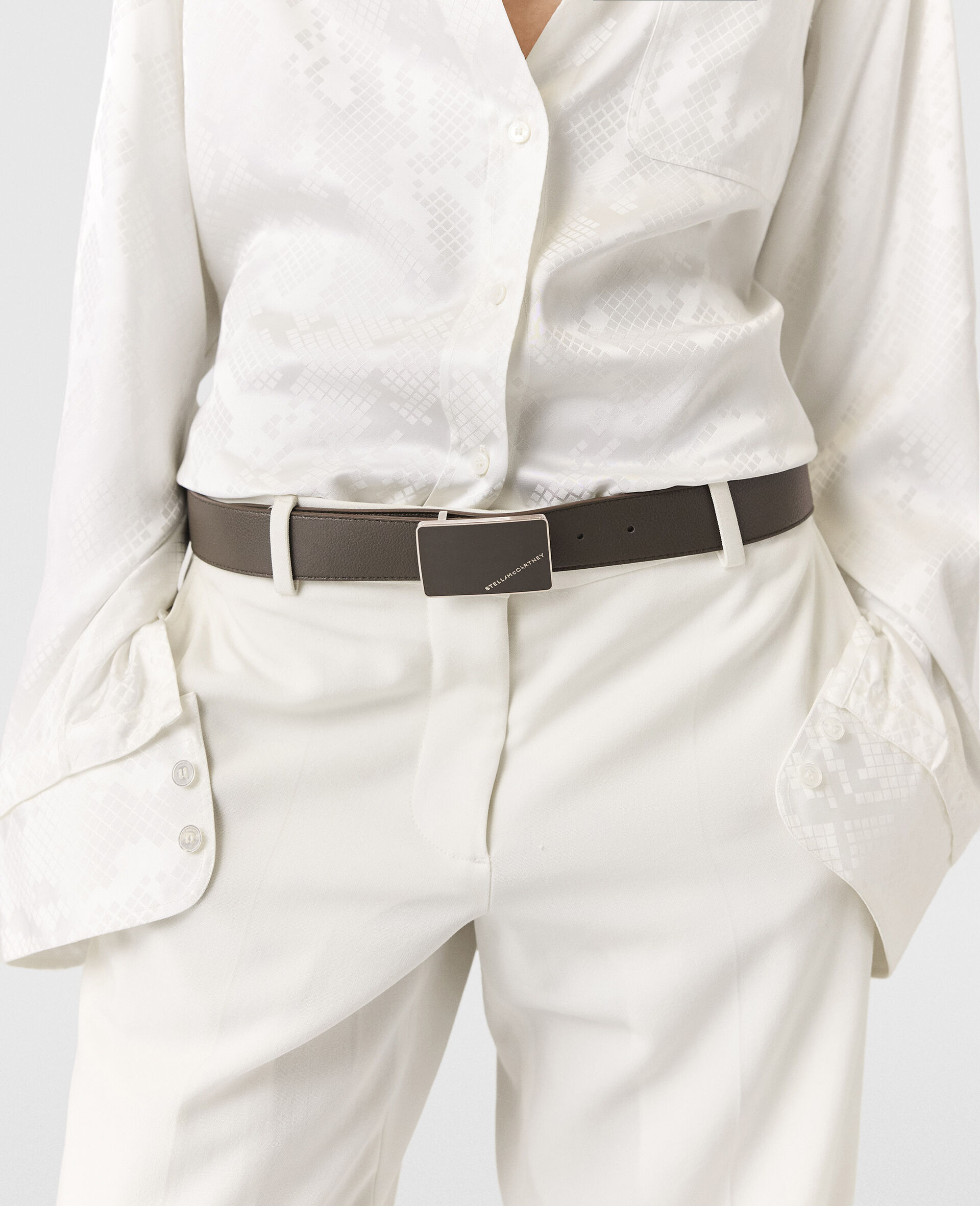 Pleated Straight-Leg Trousers-Blue-large image number 6