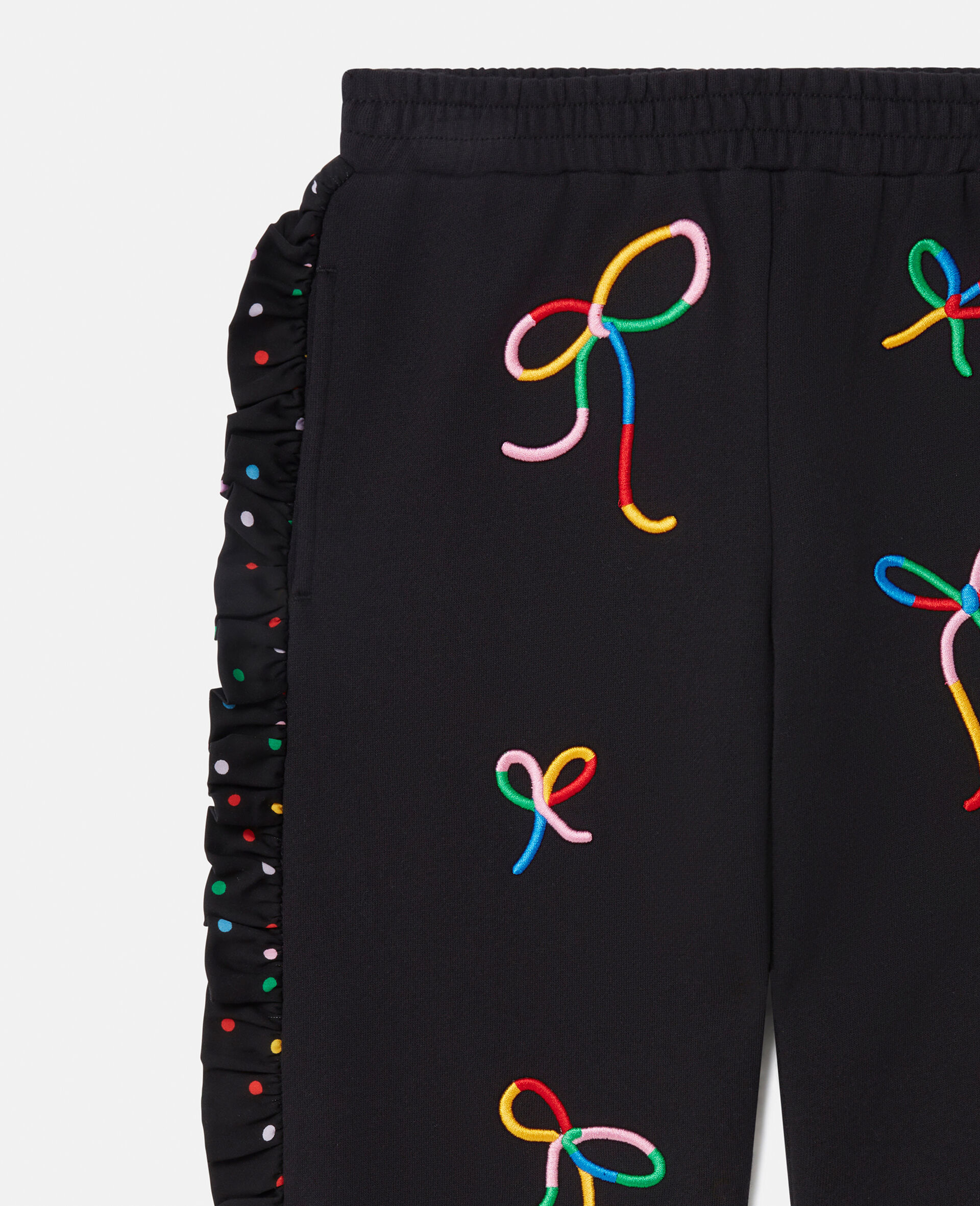 Ribbon Print Frilled Joggers-Multicolour-large Ribbon Print Frilled Joggers-Multicolour-large image number 1