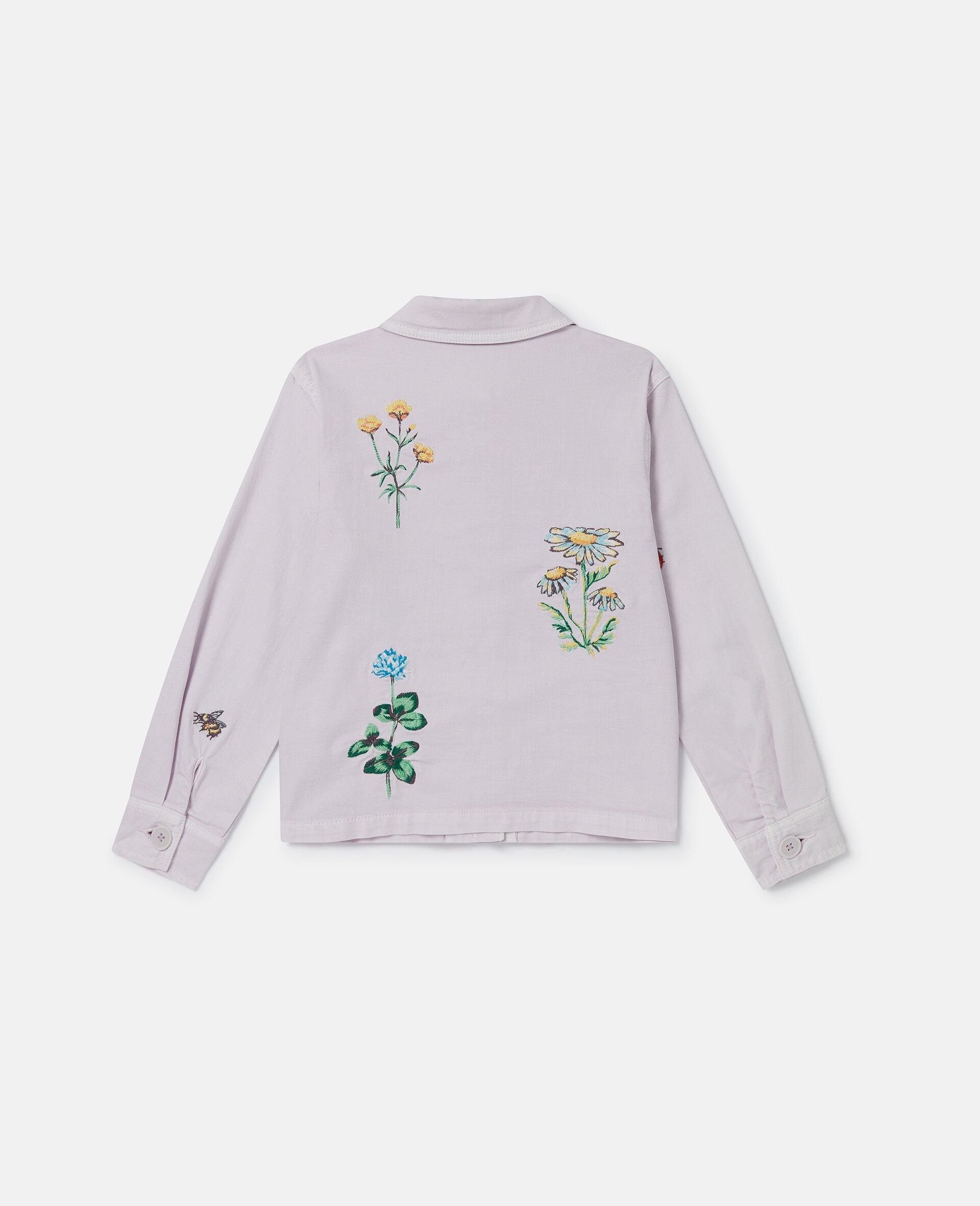 Flower Embroidered Collared Jacket-Purple-large Flower Embroidered Collared Jacket-Purple-large image number 2