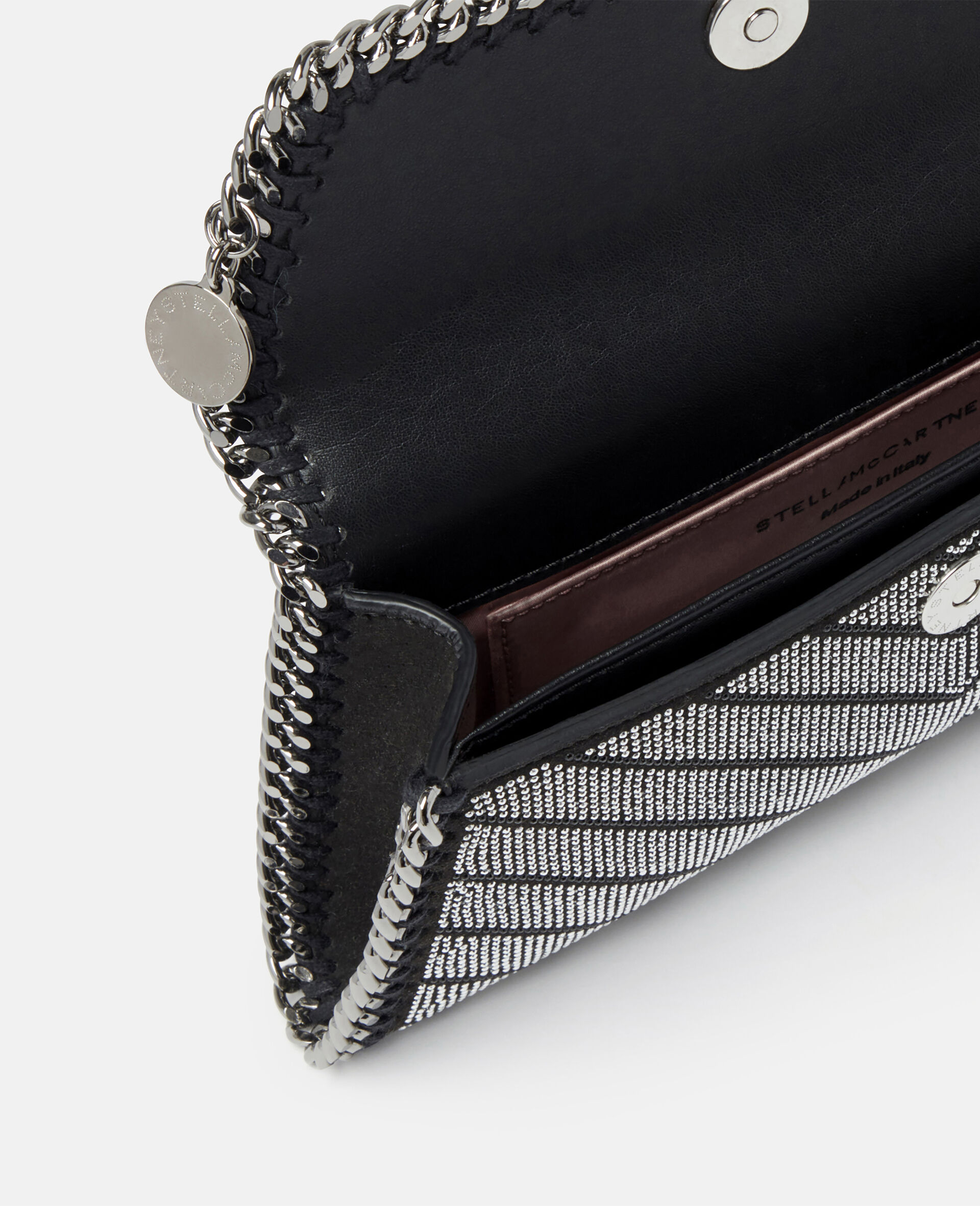 Falabella Crystal Chevron Clutch-Black-large image number 2