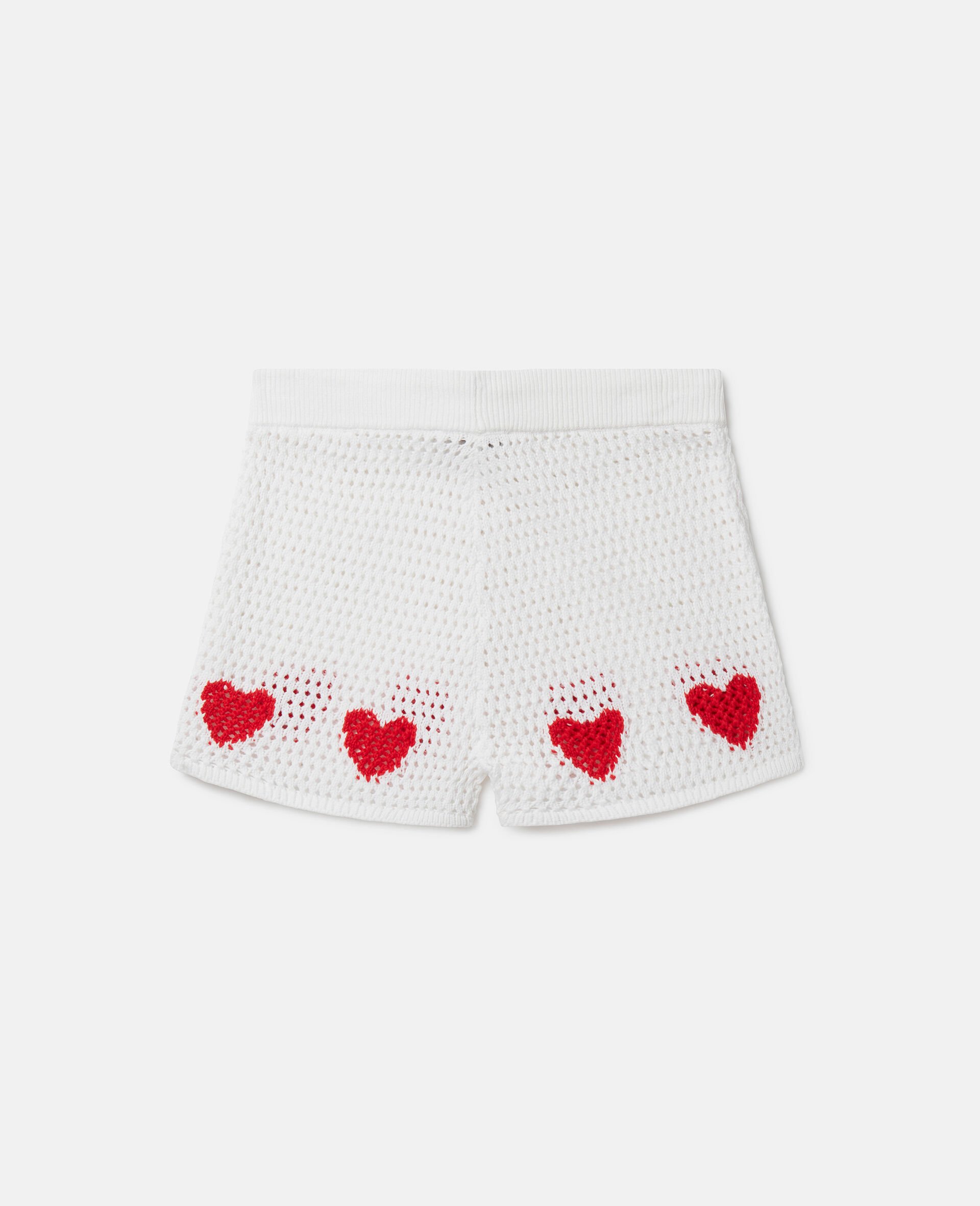 Heart Crocheted Shorts-White-large image number 2