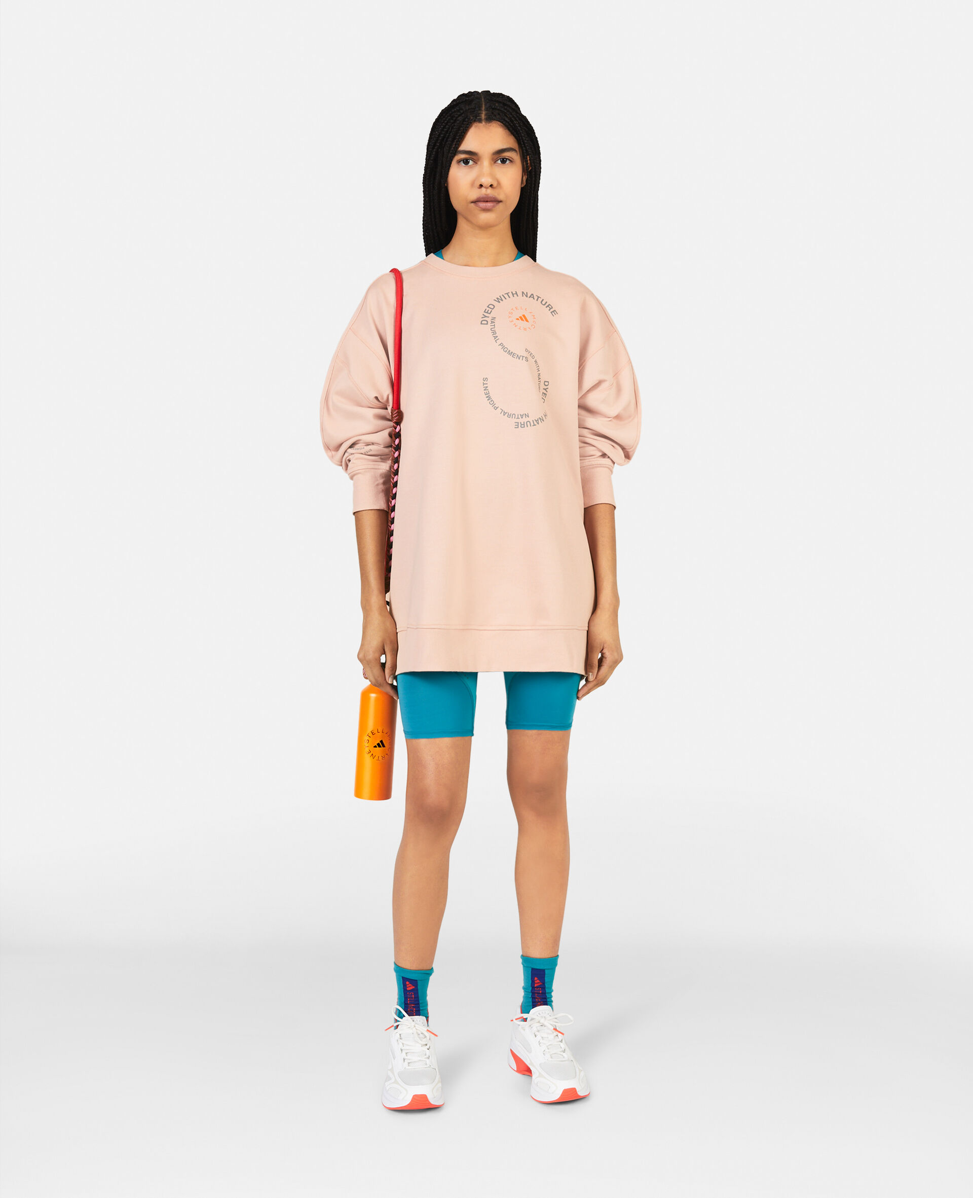 S Values Print UniteFit Sweatshirt-Pink-model