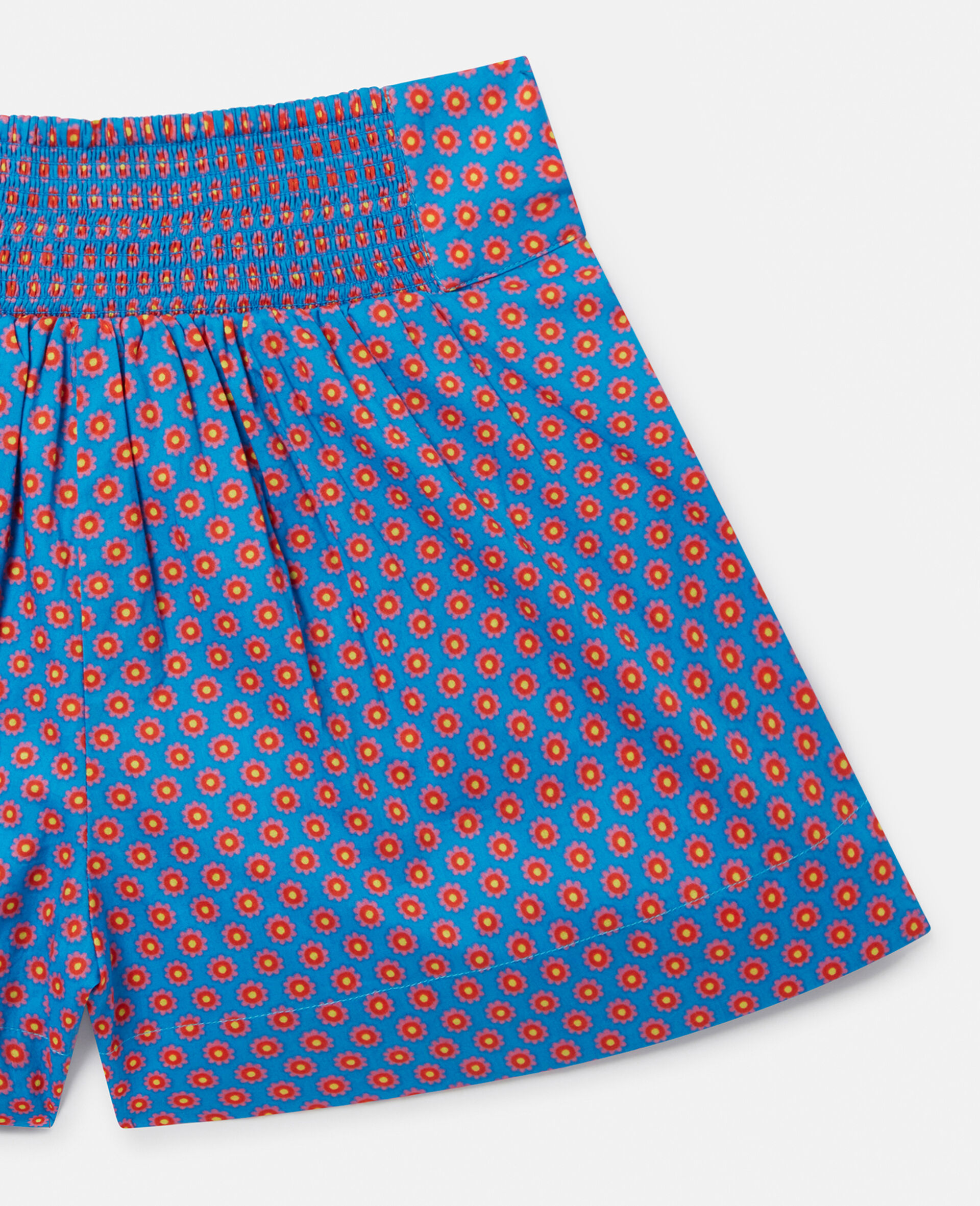 Graphic Flower Print Shorts-Blue-large image number 3